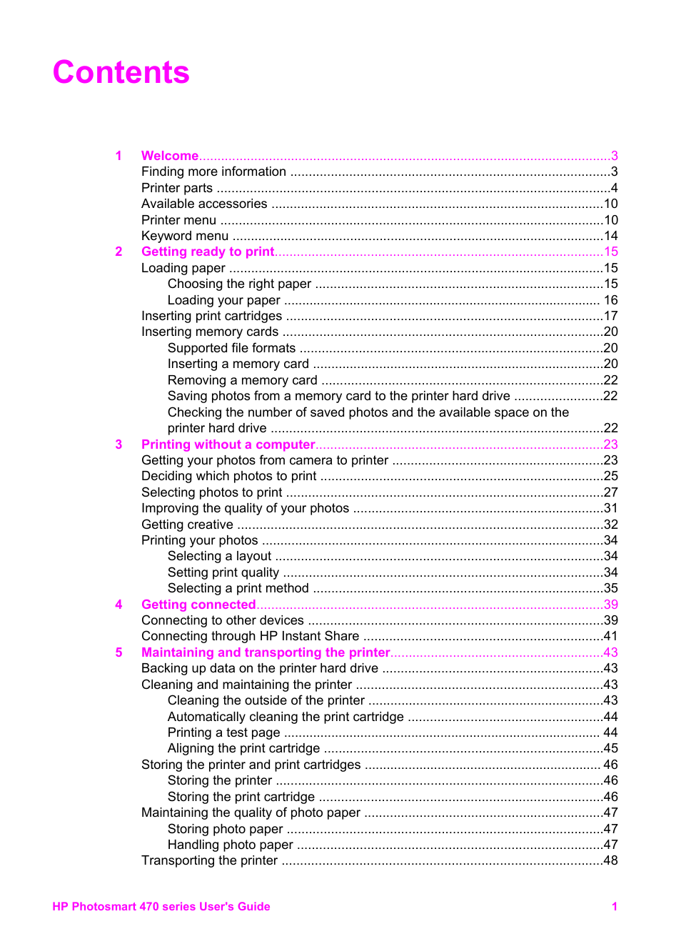 HP 470 series User Manual | Page 6 / 77