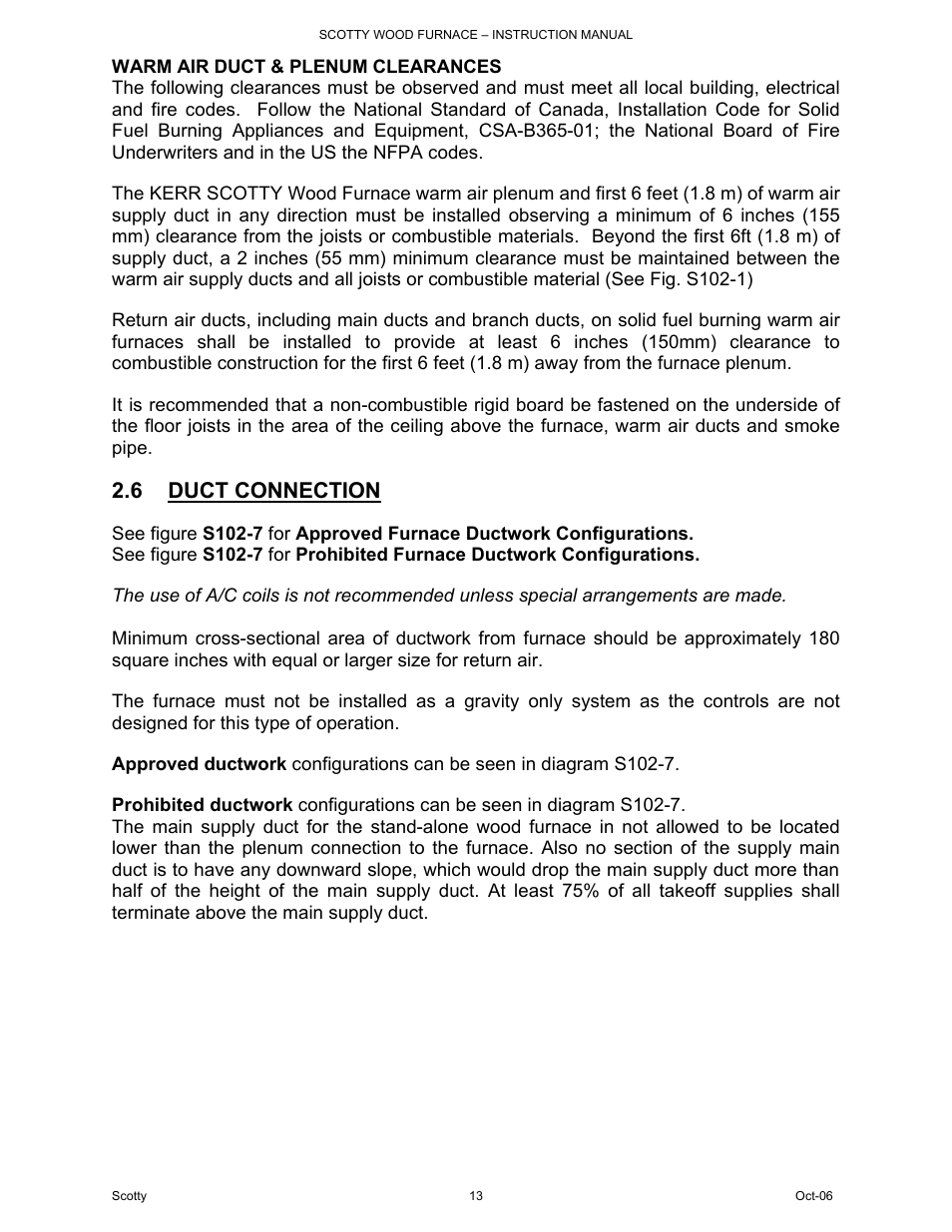 6 duct connection | HP DB-102 User Manual | Page 13 / 24