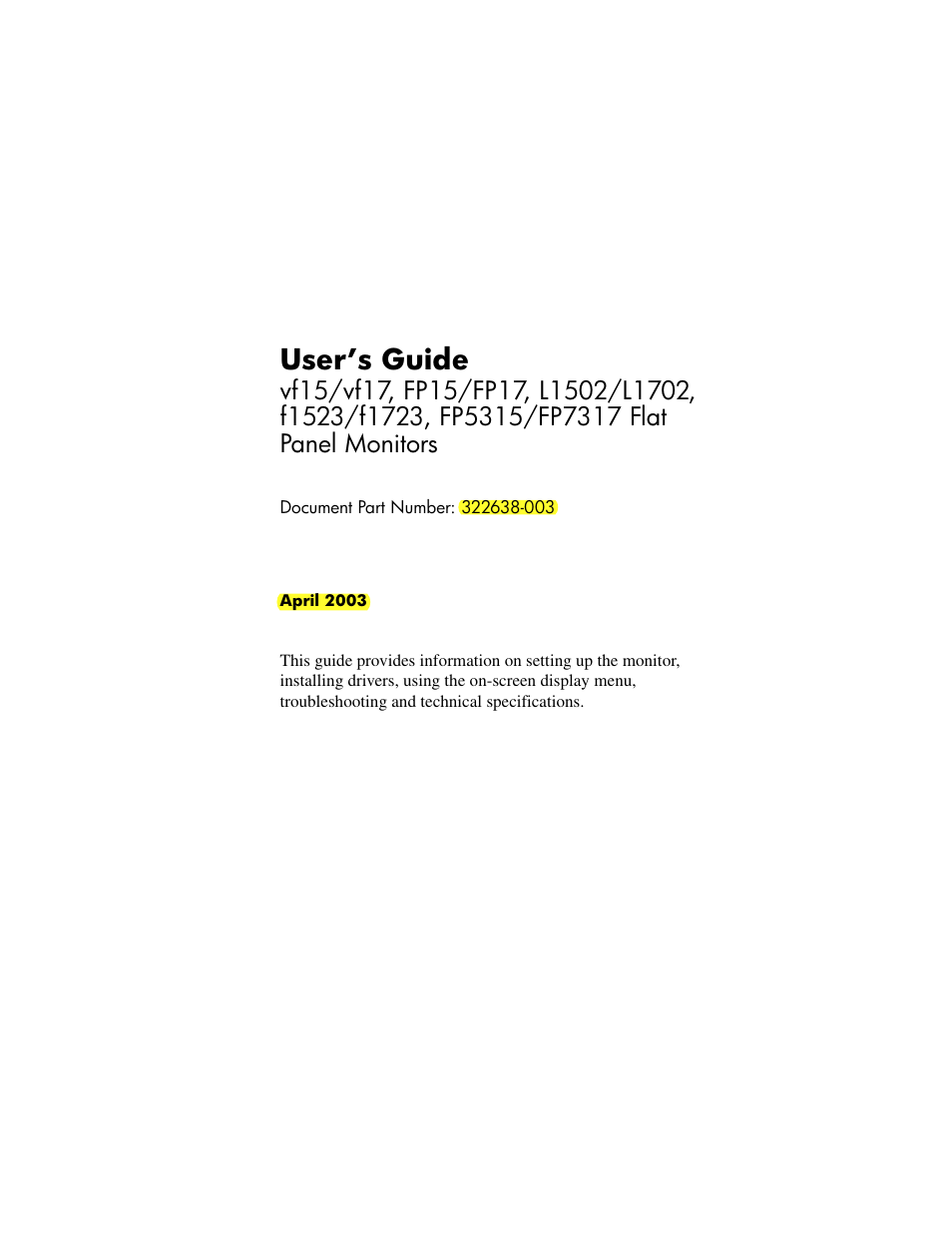 HP FP7317 User Manual | 45 pages