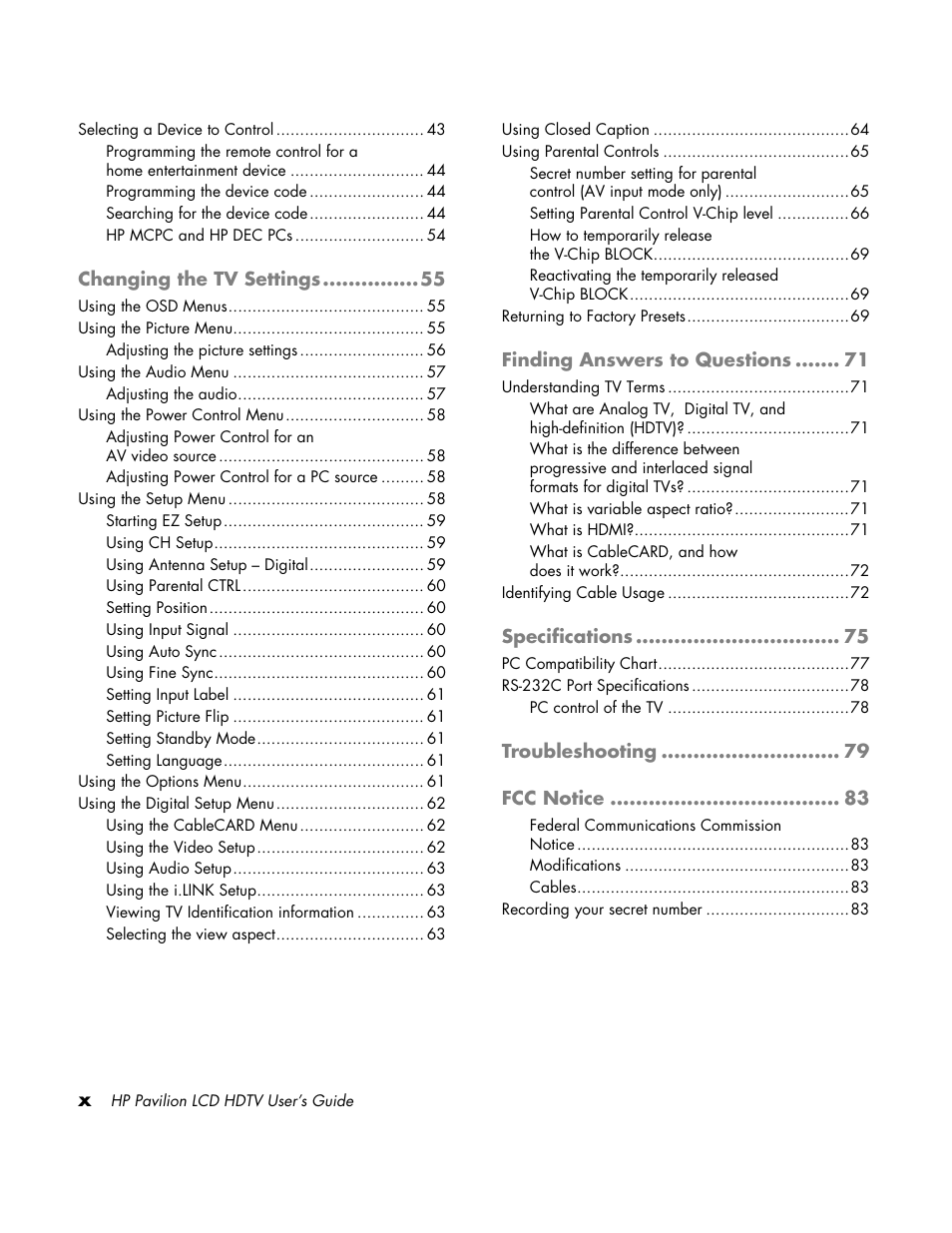HP LC3700N User Manual | Page 10 / 118