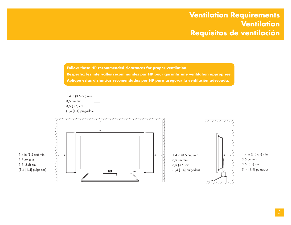 Ventilation requirements | HP LC3700N User Manual | Page 100 / 118