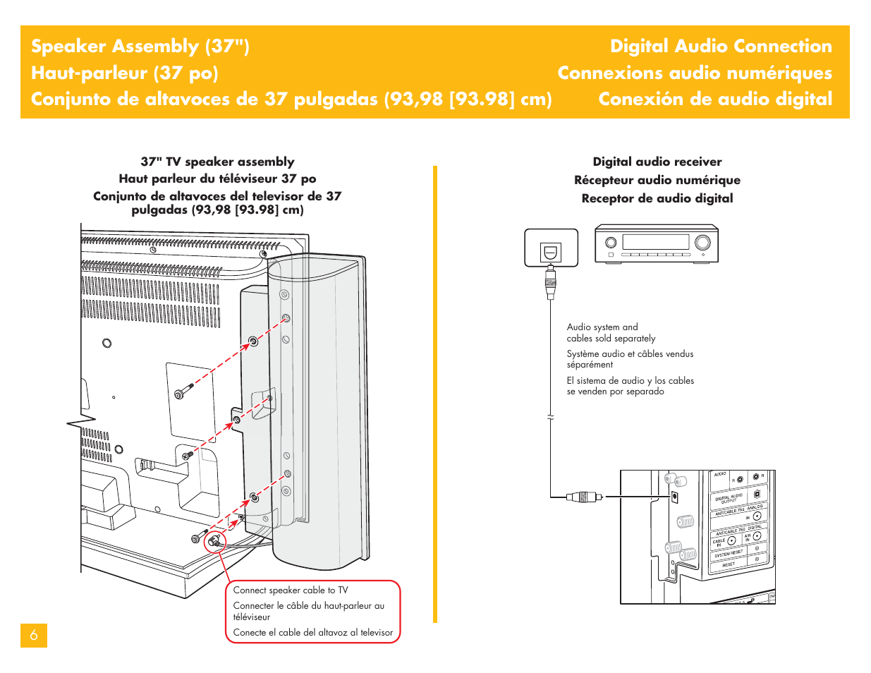 Speaker assembly, Digital audio connection | HP LC3700N User Manual | Page 103 / 118