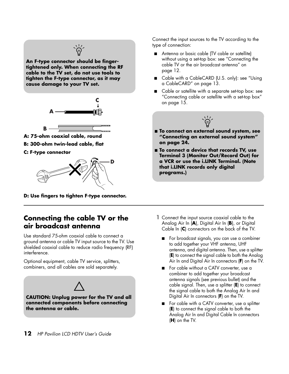 Antenna / cable | HP LC3700N User Manual | Page 22 / 118