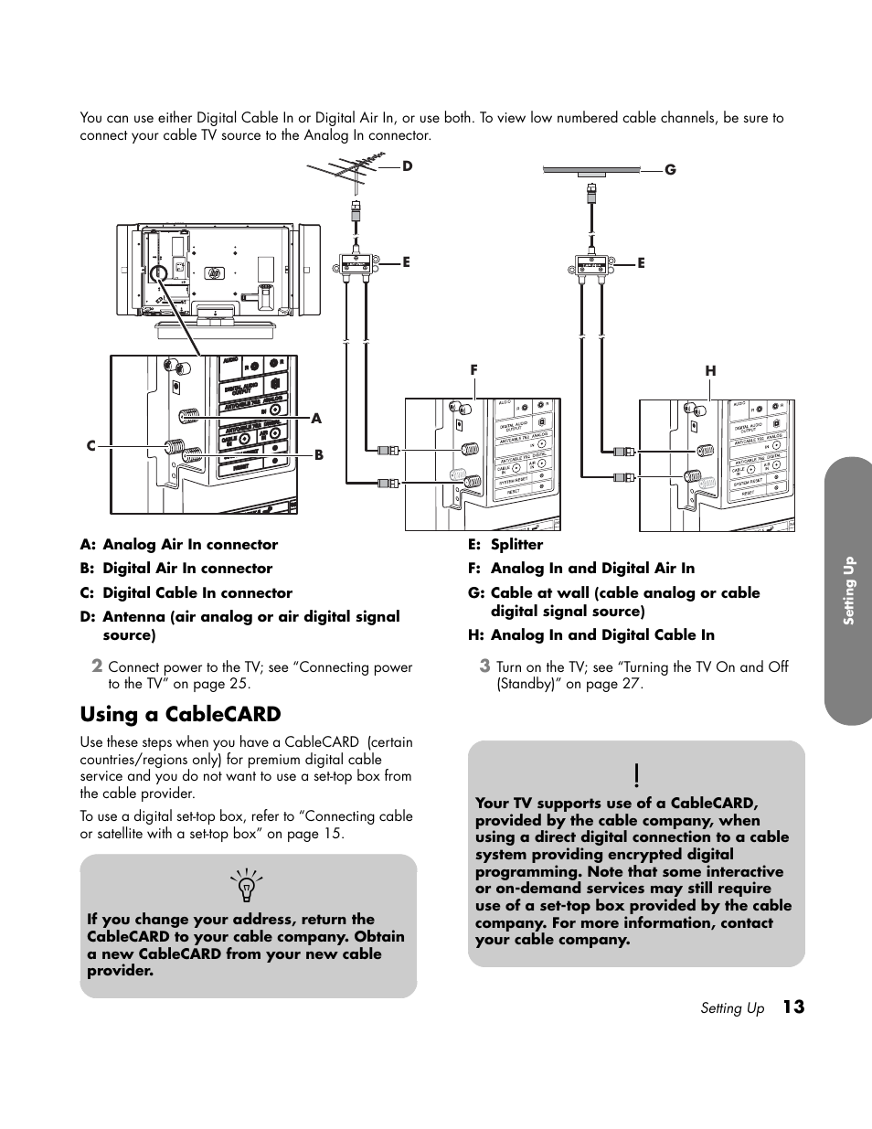 Cablecard, Using a cablecard | HP LC3700N User Manual | Page 23 / 118