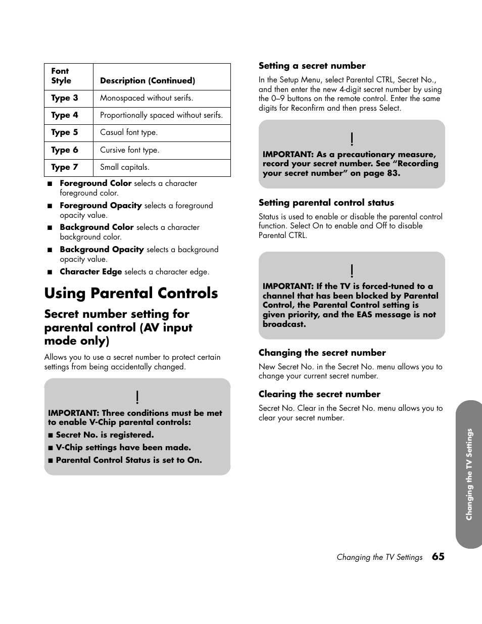 Parental controls, Using parental controls | HP LC3700N User Manual | Page 75 / 118
