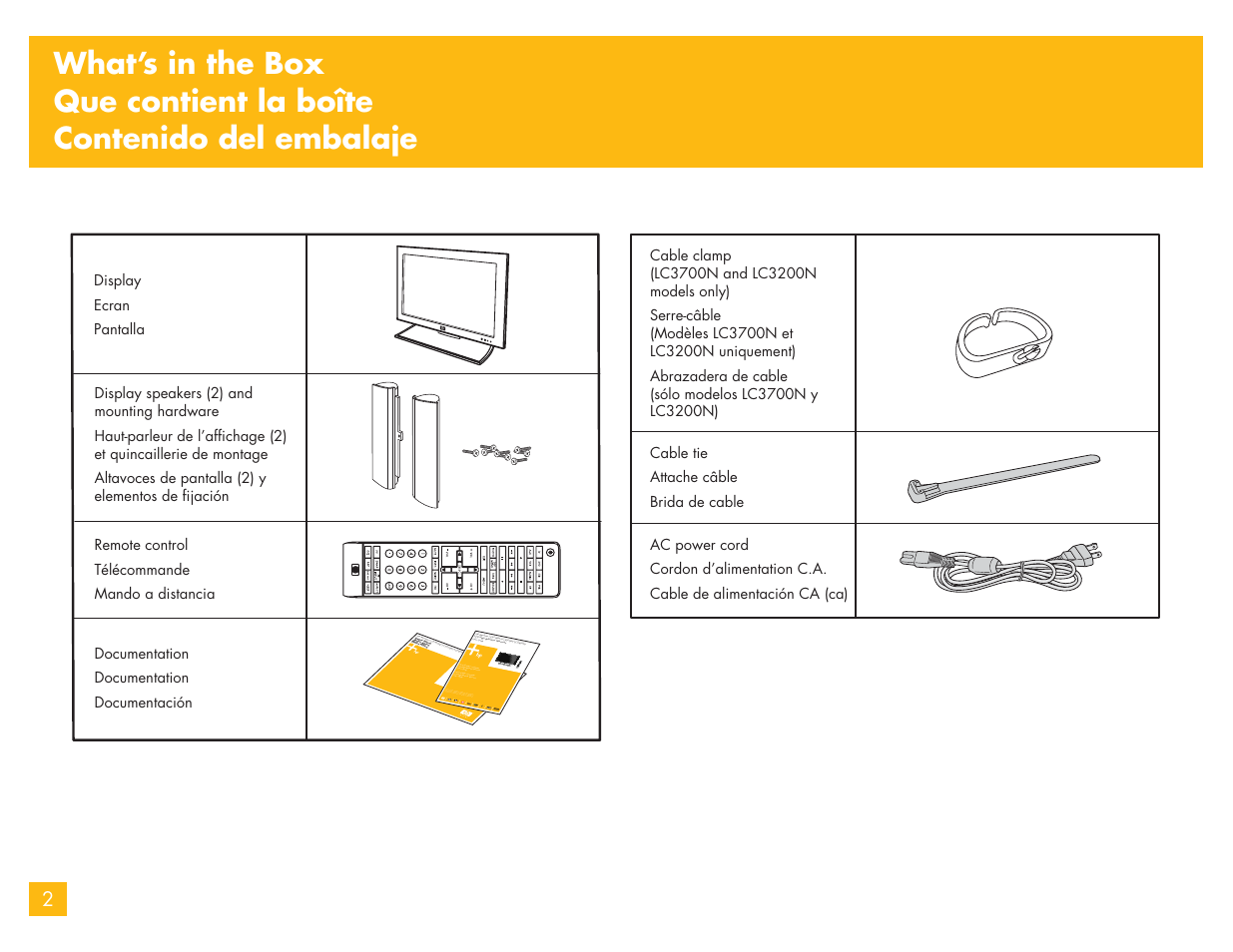 Supplied accessories | HP LC3700N User Manual | Page 99 / 118