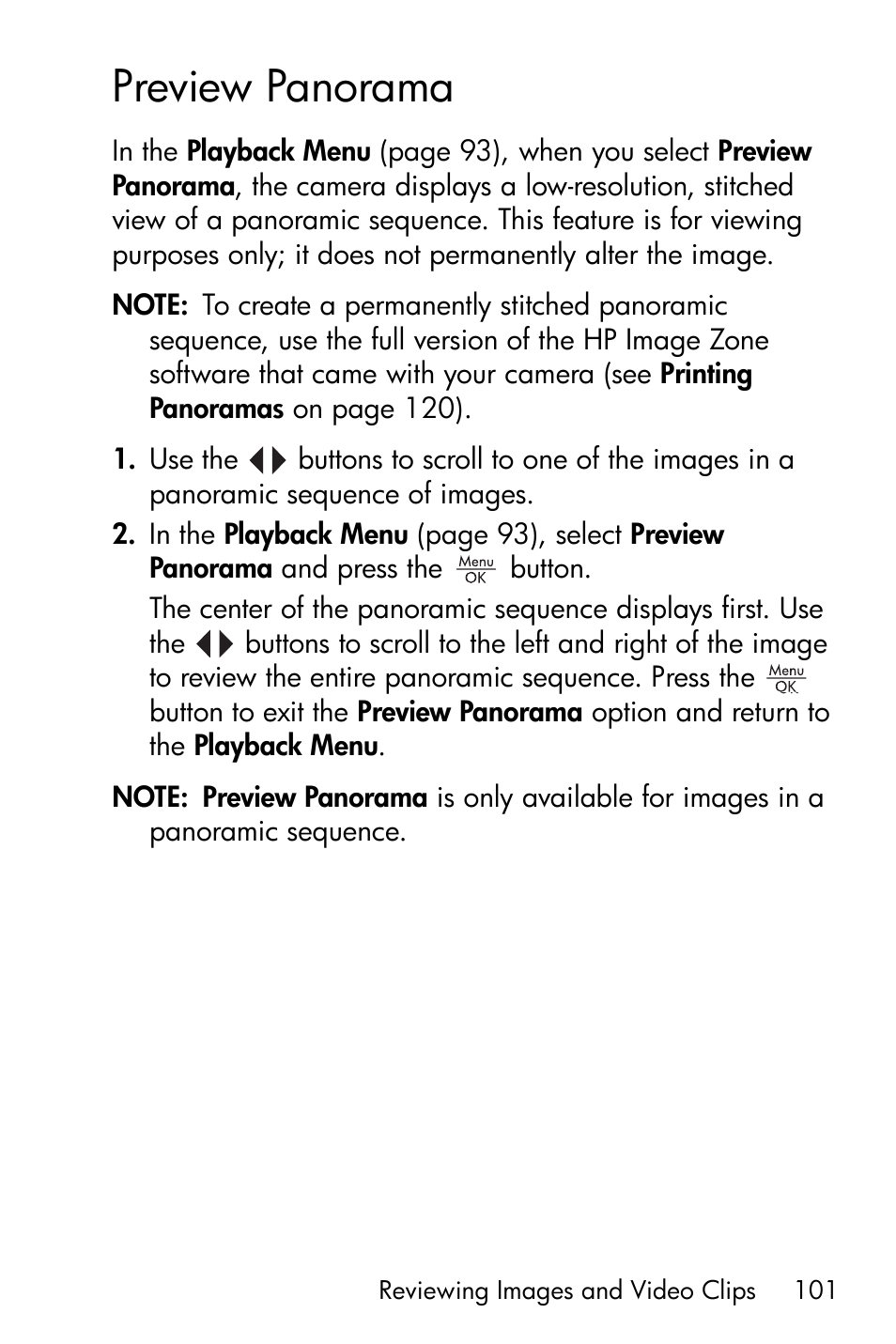 Preview panorama | HP R717 User Manual | Page 101 / 217