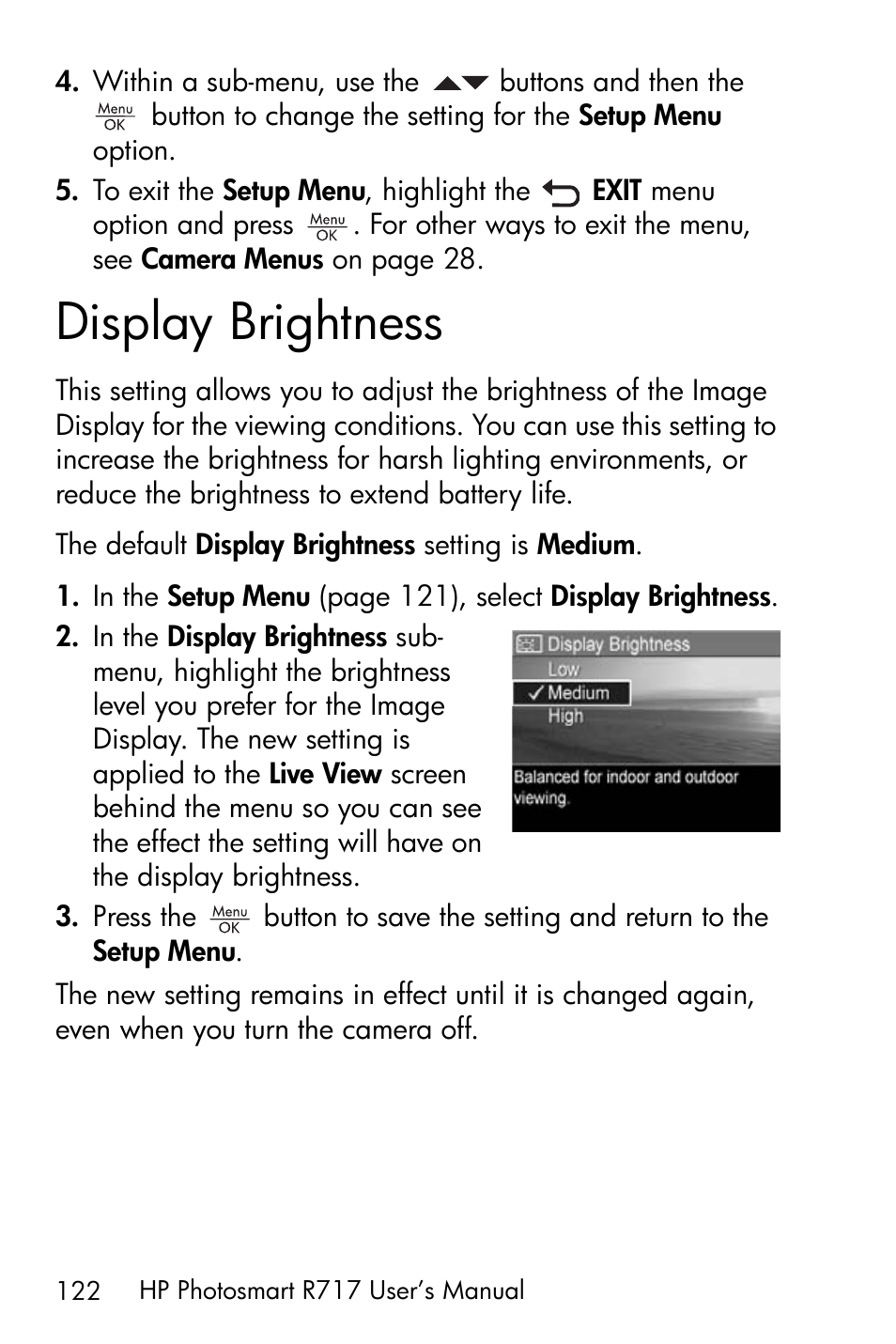 Display brightness | HP R717 User Manual | Page 122 / 217