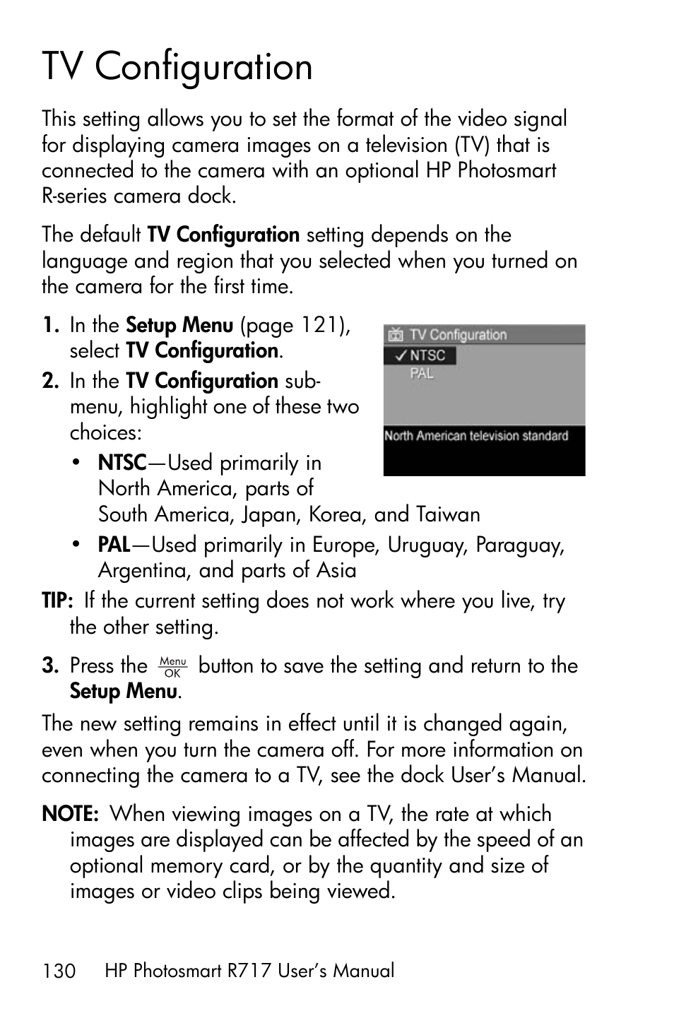 Tv configuration | HP R717 User Manual | Page 130 / 217