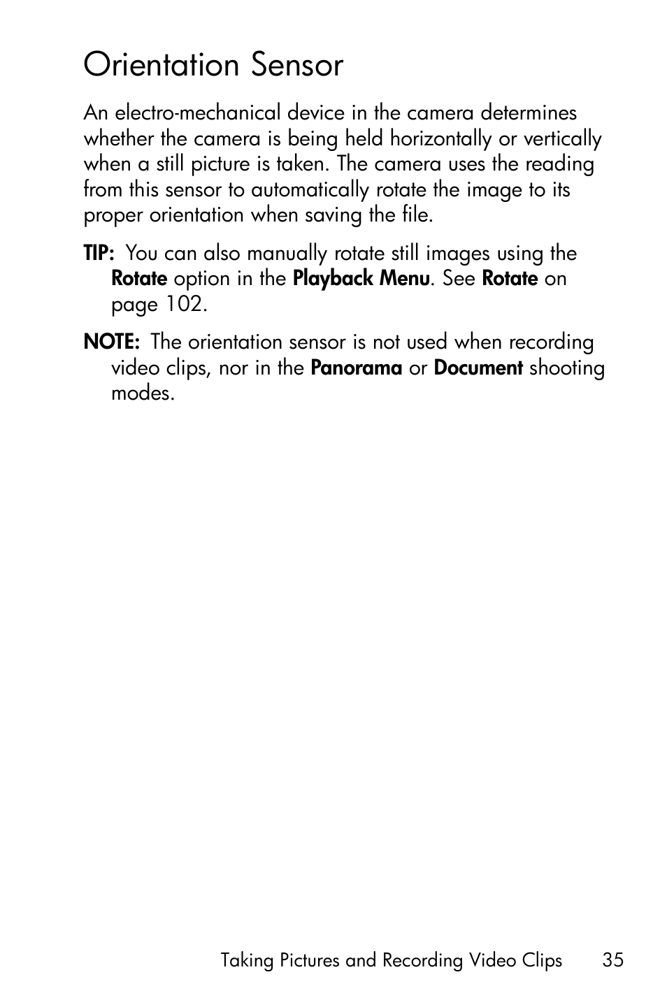 Orientation sensor | HP R717 User Manual | Page 35 / 217