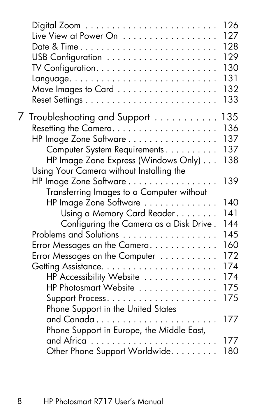 HP R717 User Manual | Page 8 / 217