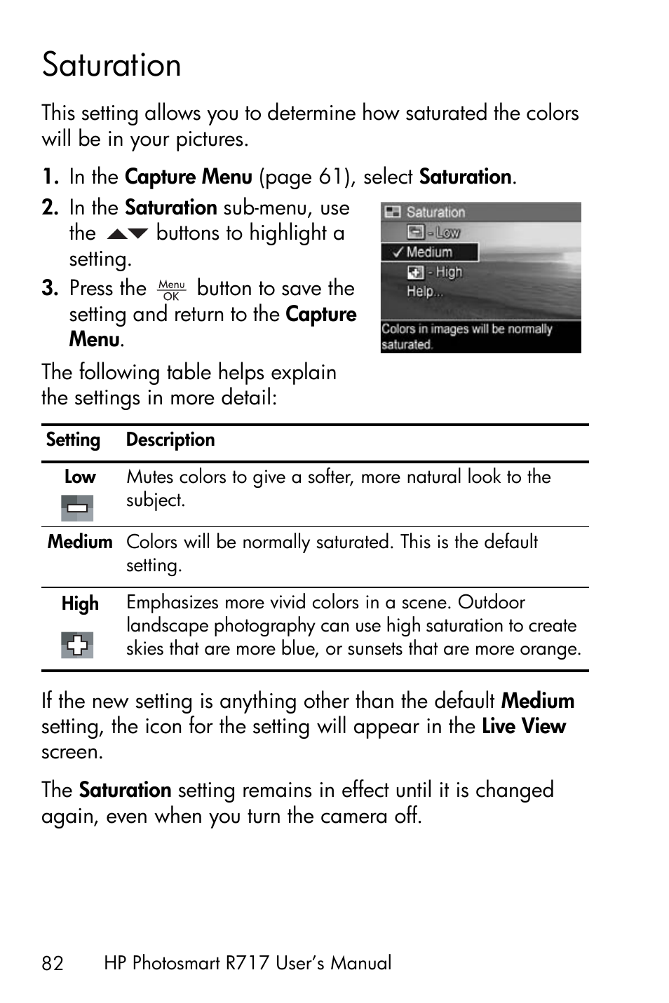 Saturation | HP R717 User Manual | Page 82 / 217