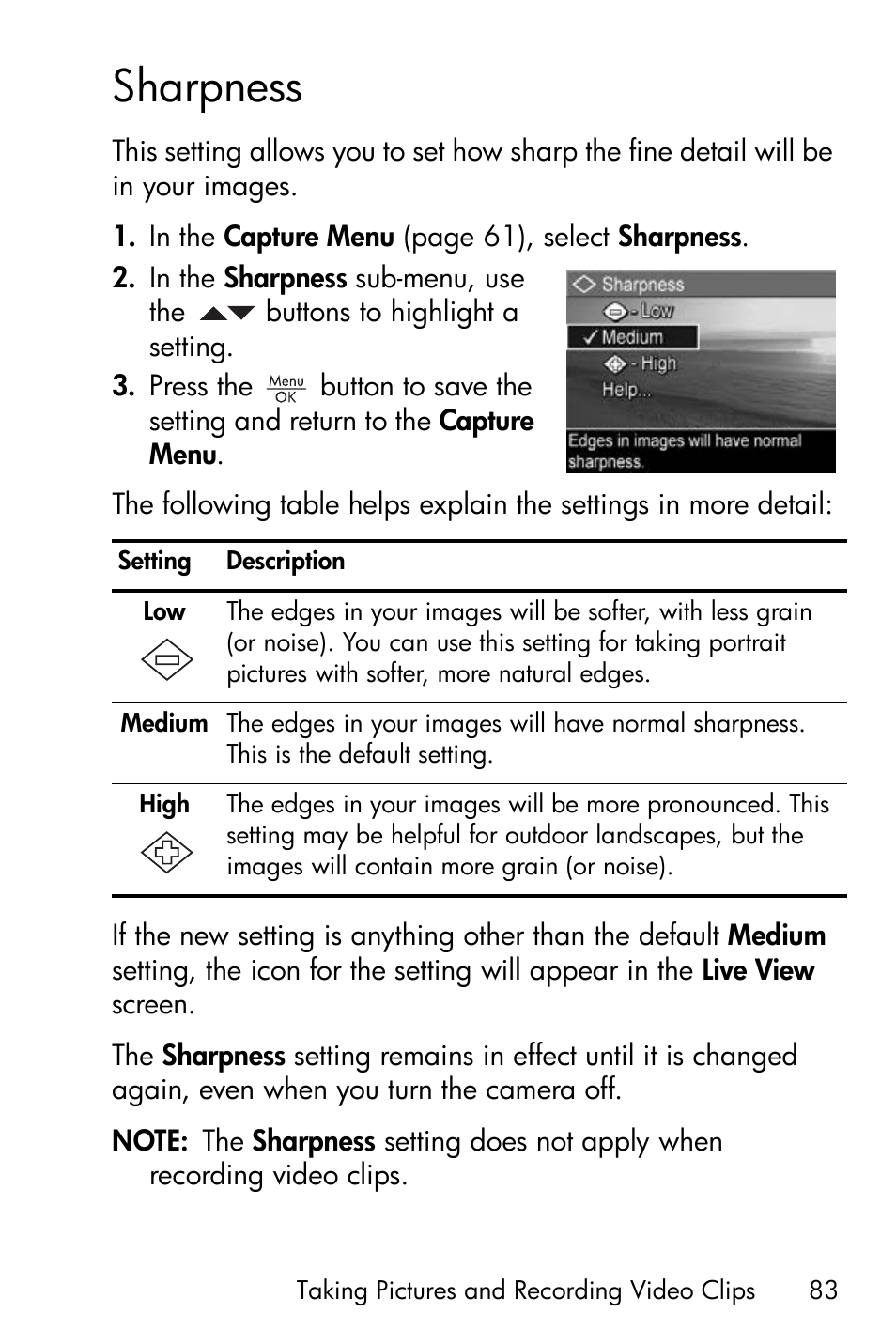 Sharpness | HP R717 User Manual | Page 83 / 217