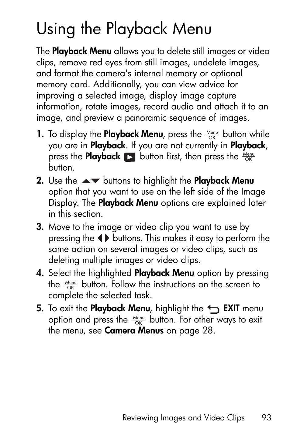 Using the playback menu | HP R717 User Manual | Page 93 / 217