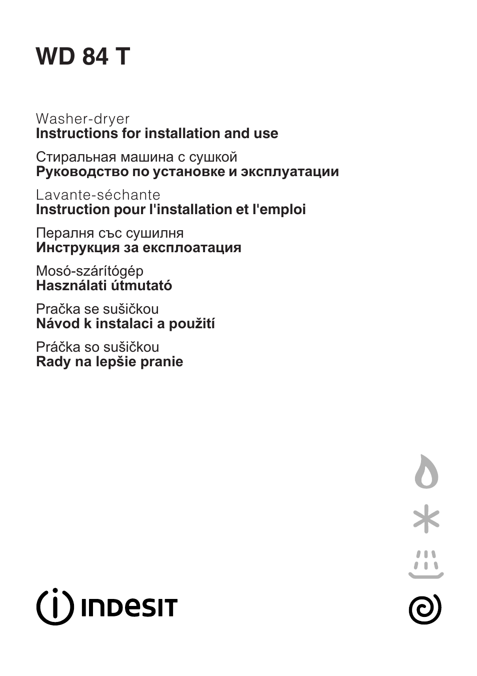 Indesit WD 84 T User Manual | 80 pages