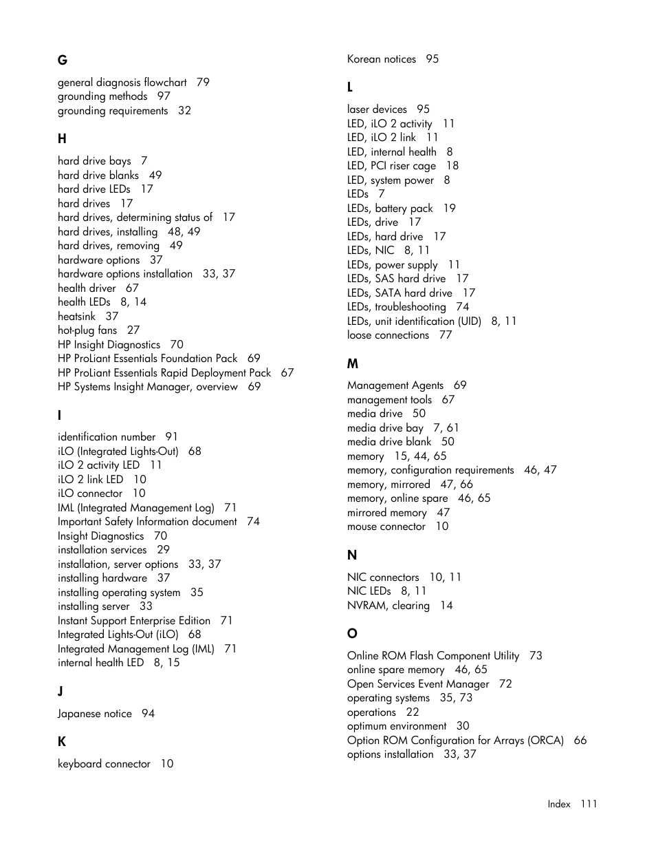 HP ProLiant DL380 User Manual | Page 111 / 113