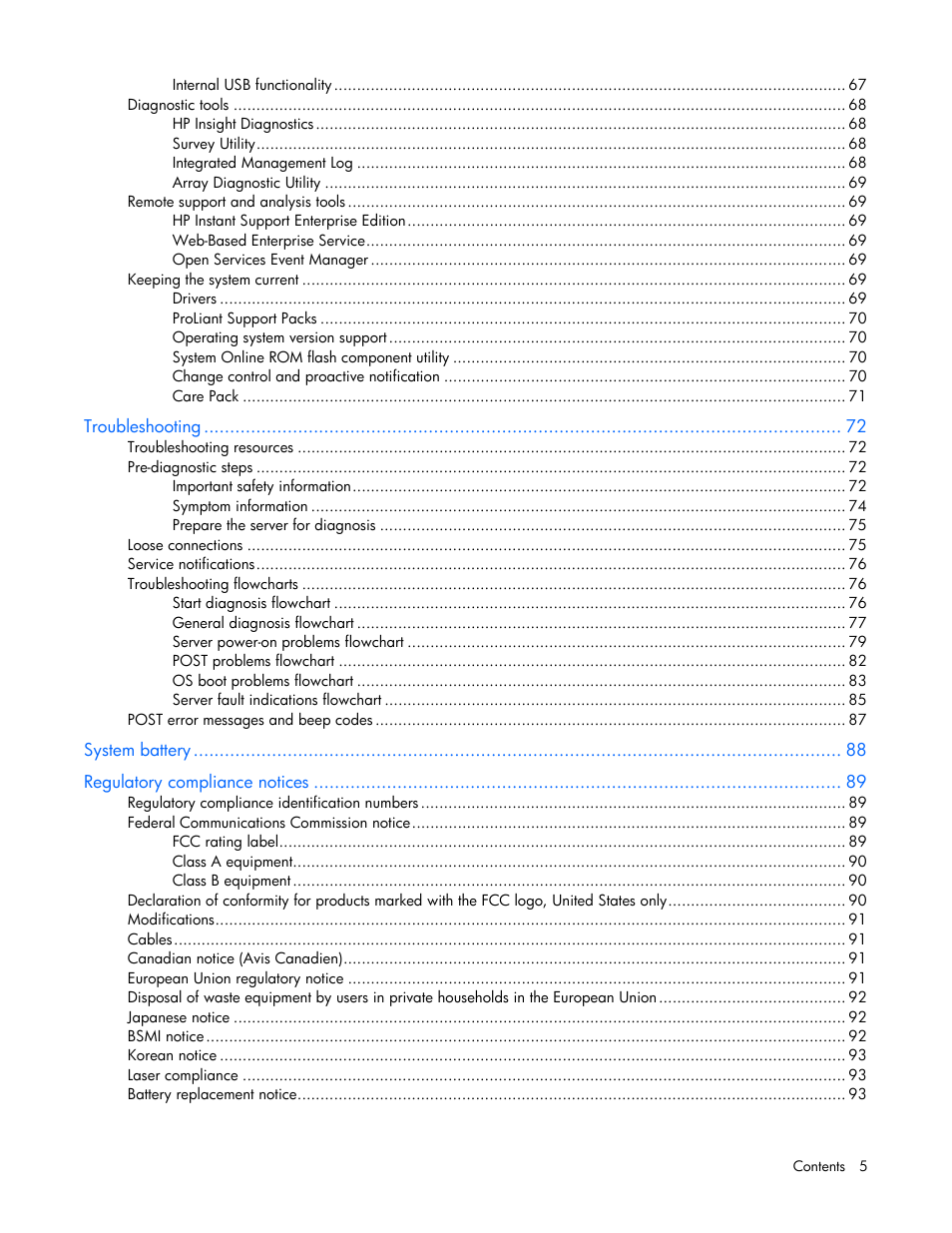 HP ProLiant DL380 User Manual | Page 5 / 113