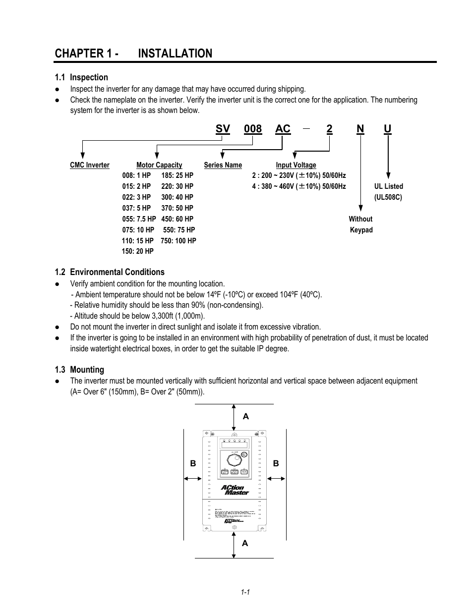 Chapter 1 - installation, 008 sv ac 2 n u | HP 30 HP30 User Manual | Page 13 / 218