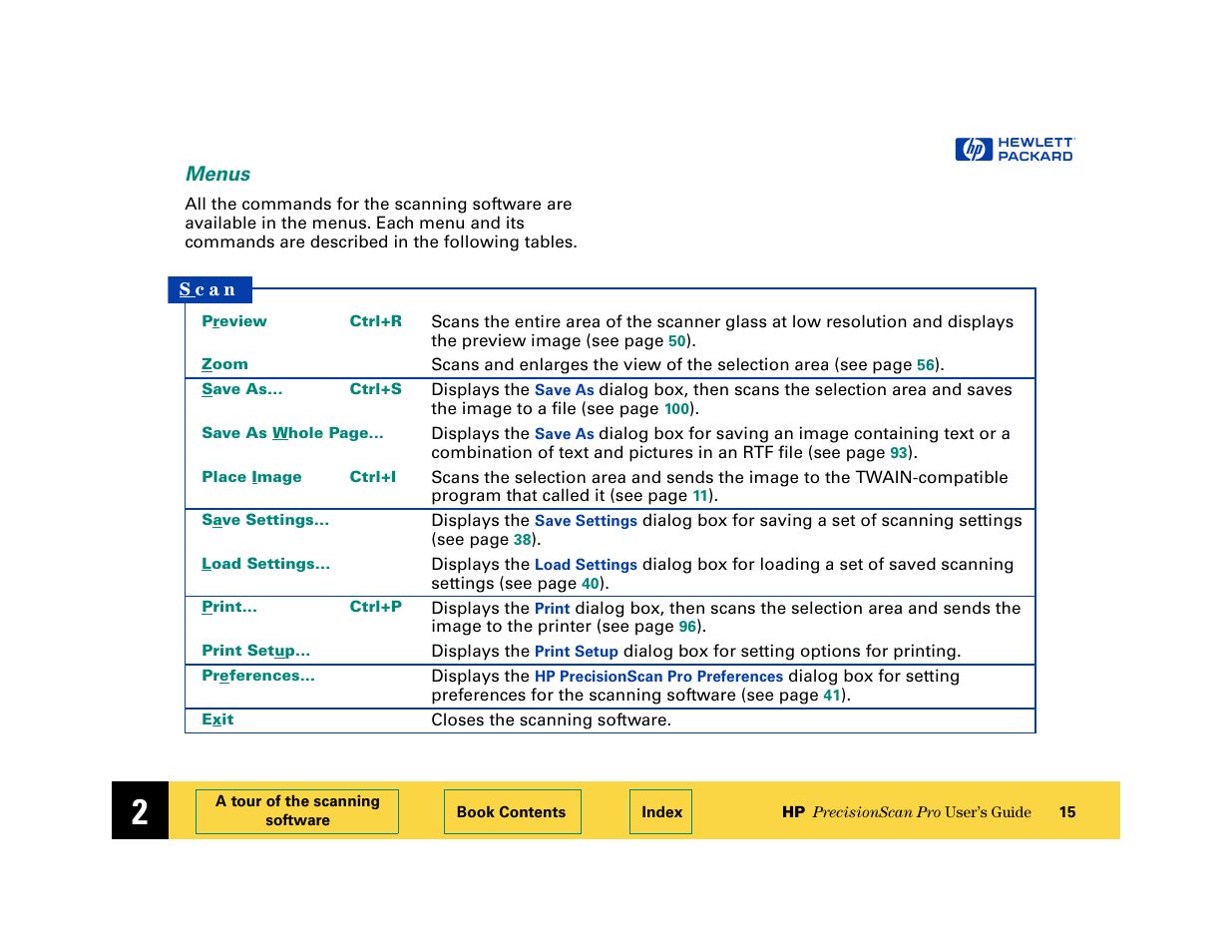Menus | HP 6200C User Manual | Page 15 / 110