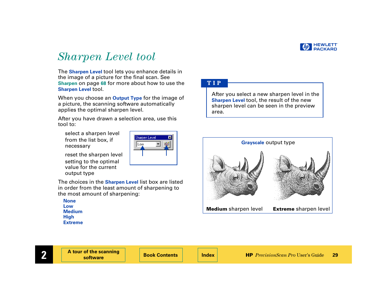 Sharpen level tool, Sharpen level tool 29 | HP 6200C User Manual | Page 29 / 110