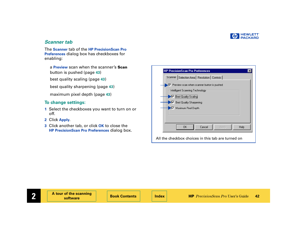 Scanner tab | HP 6200C User Manual | Page 42 / 110