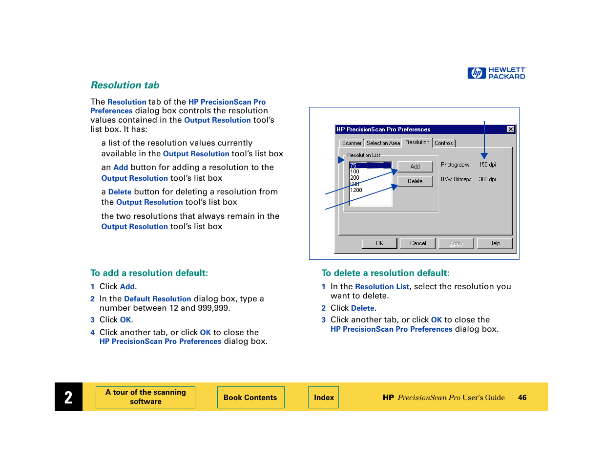 Resolution tab | HP 6200C User Manual | Page 46 / 110