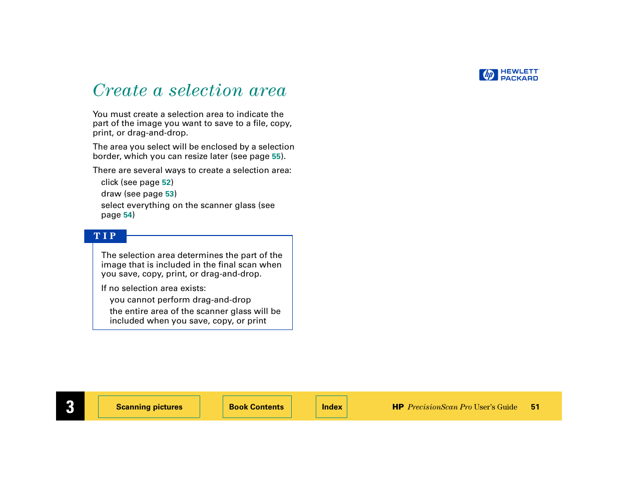 Create a selection area, Create a selection area 51 | HP 6200C User Manual | Page 51 / 110