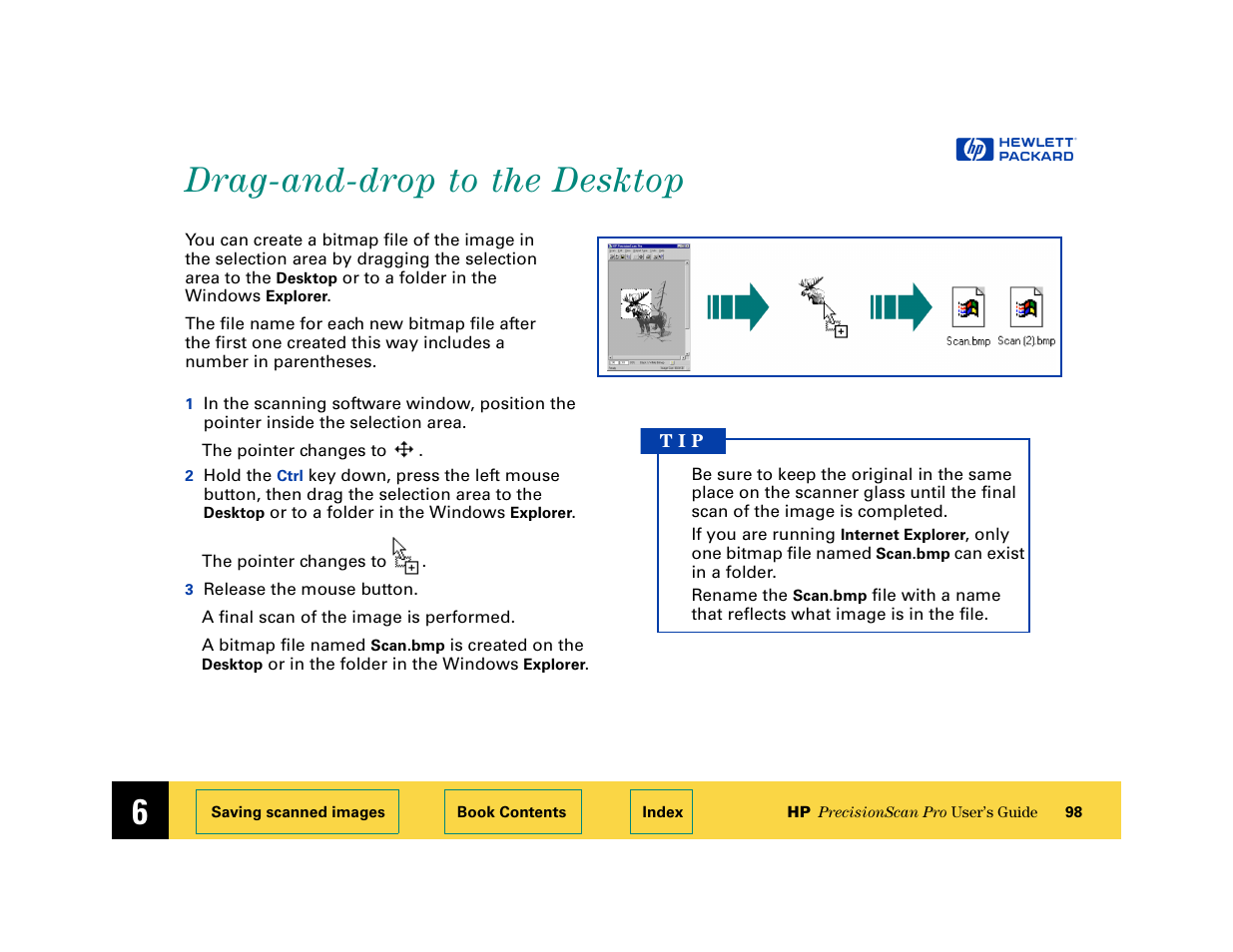 Drag-and-drop to the desktop, Drag-and-drop to the desktop 98 | HP 6200C User Manual | Page 98 / 110