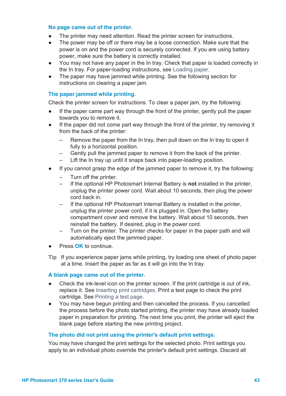 HP 370 Series User Manual | Page 47 / 65