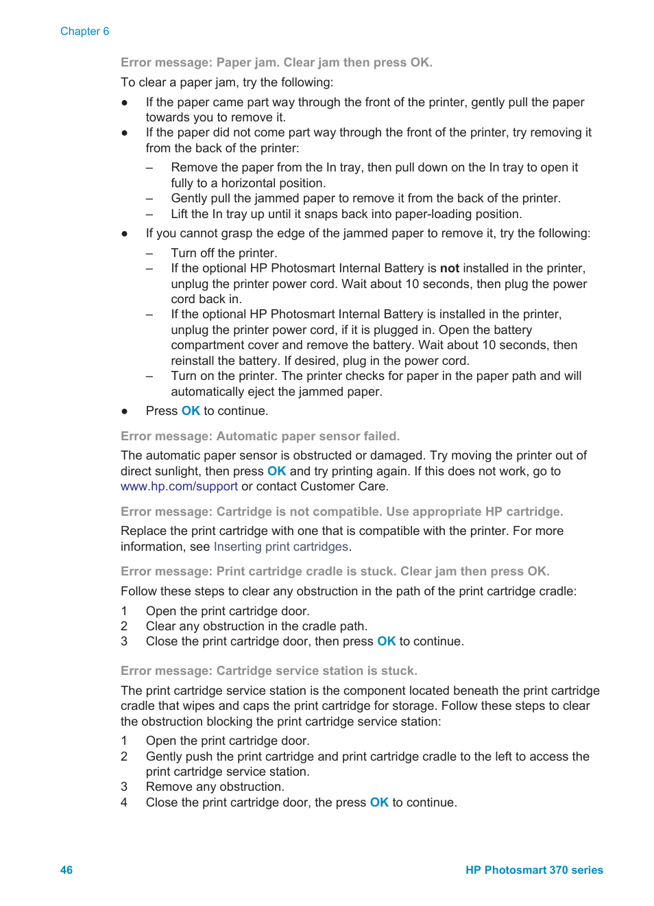 HP 370 Series User Manual | Page 50 / 65
