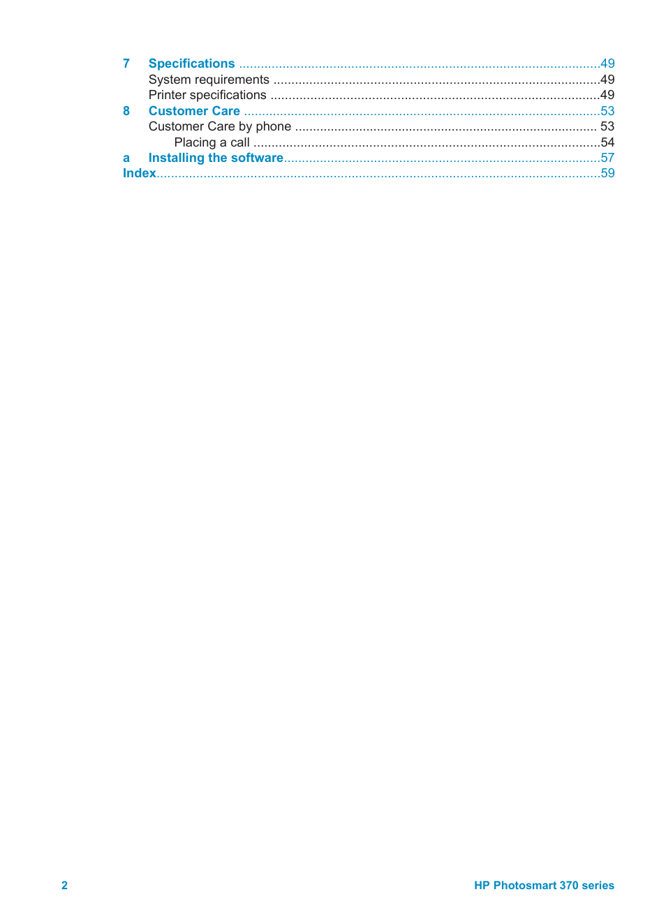 HP 370 Series User Manual | Page 6 / 65
