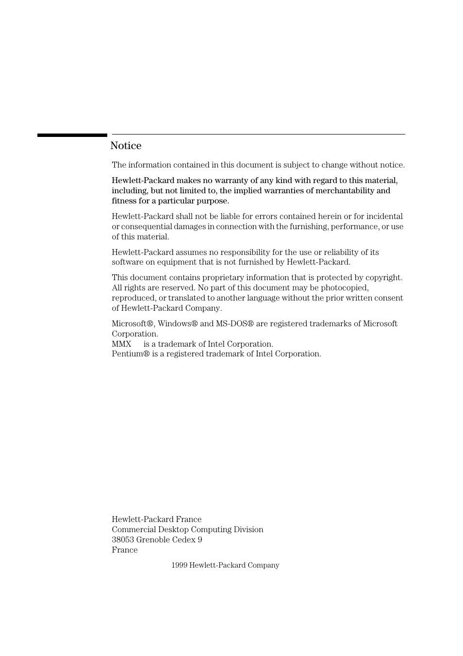 Notice | HP 3COM ETHERLINK III 3C900-B User Manual | Page 2 / 23