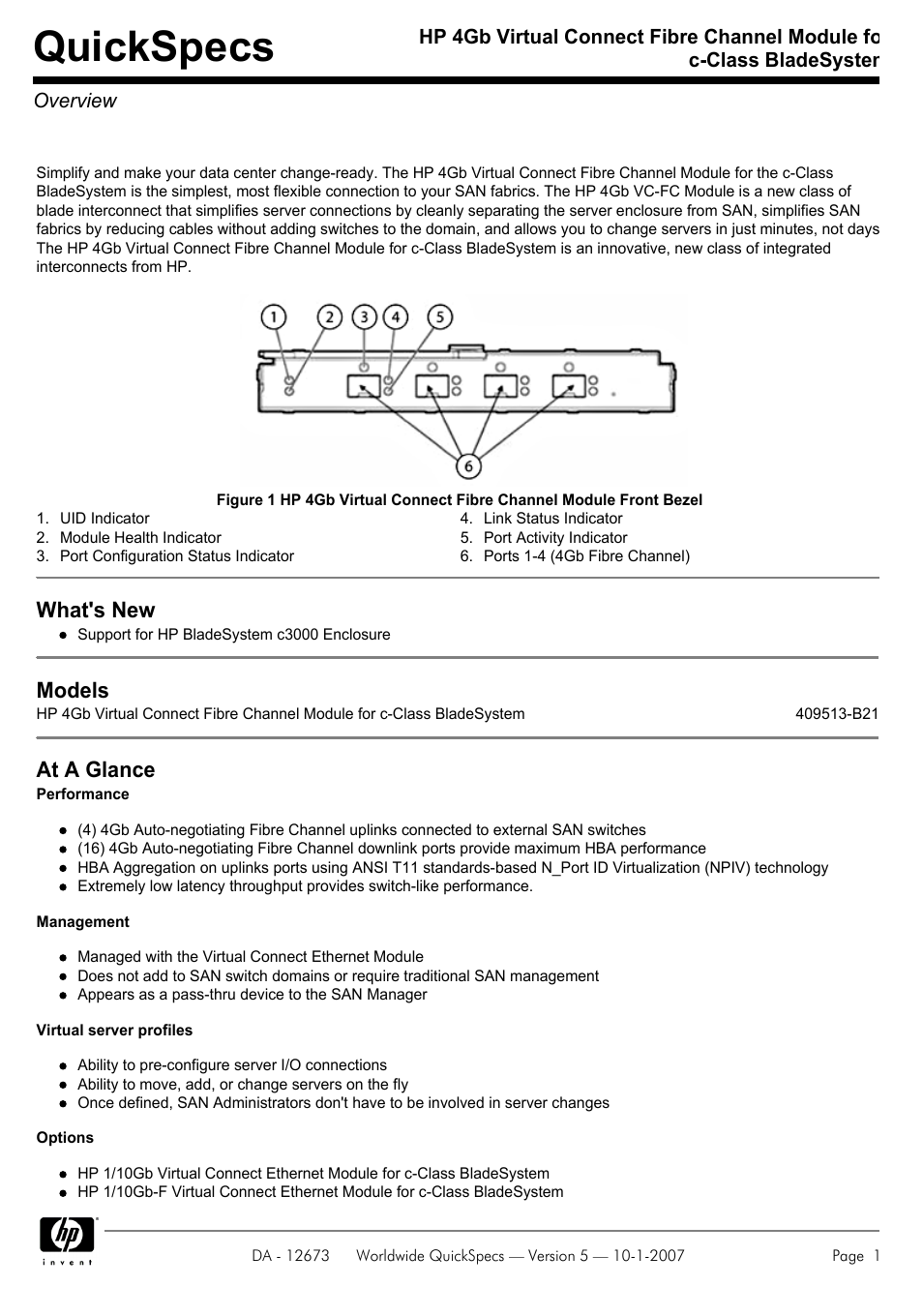 HP C-CLASS BLADESYSTEM 409513-B21 User Manual | 13 pages