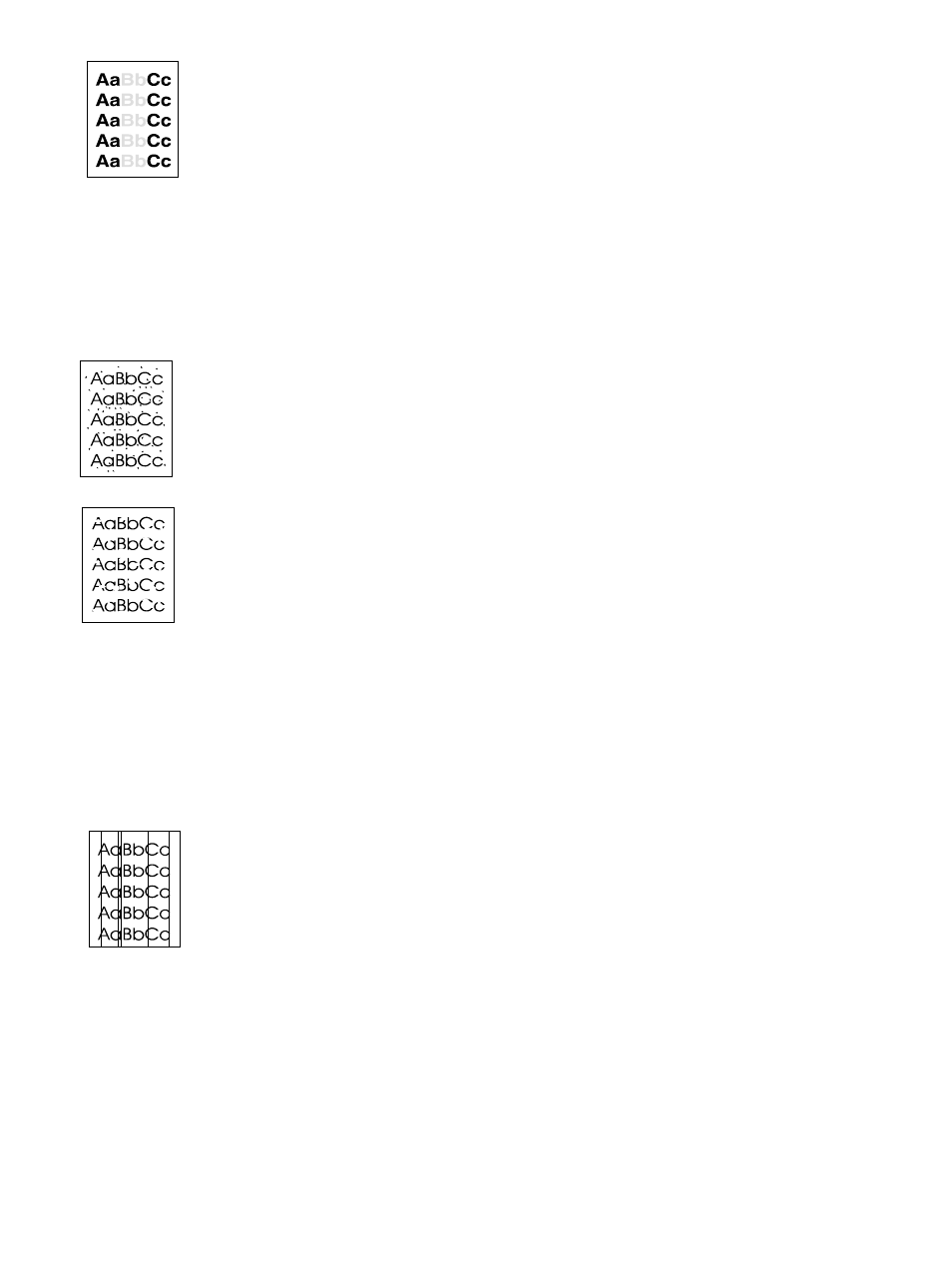 Light print or fade, Toner specks, Dropouts | Vertical lines | HP 2500 Series User Manual | Page 84 / 152