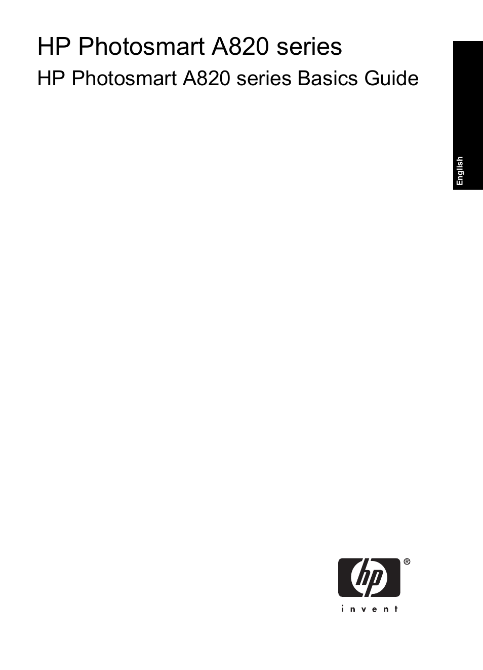 Hp photosmart a820 series, Hp photosmart a820 series basics guide | HP Photosmart A820 series User Manual | Page 3 / 53