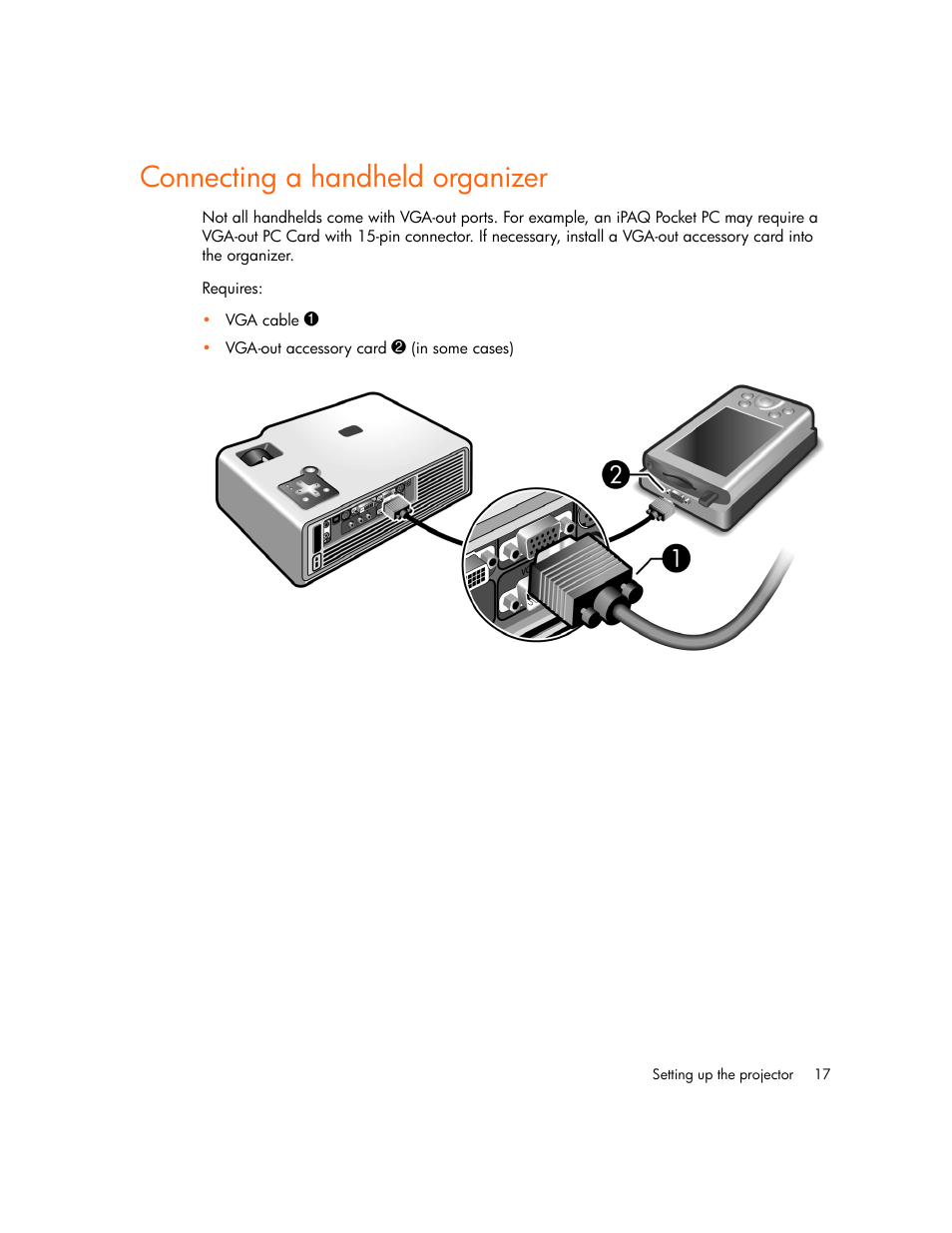 Connecting a handheld organizer | HP xp7010/xp7030 User Manual | Page 17 / 72