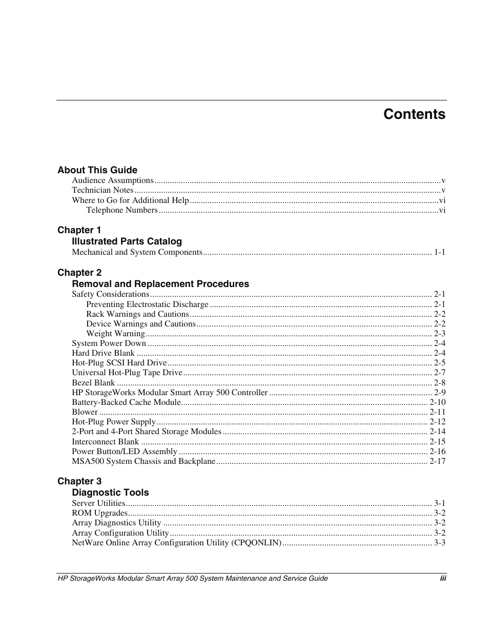 HP StorageWorks Modular Smart Array 500 System User Manual | Page 3 / 46