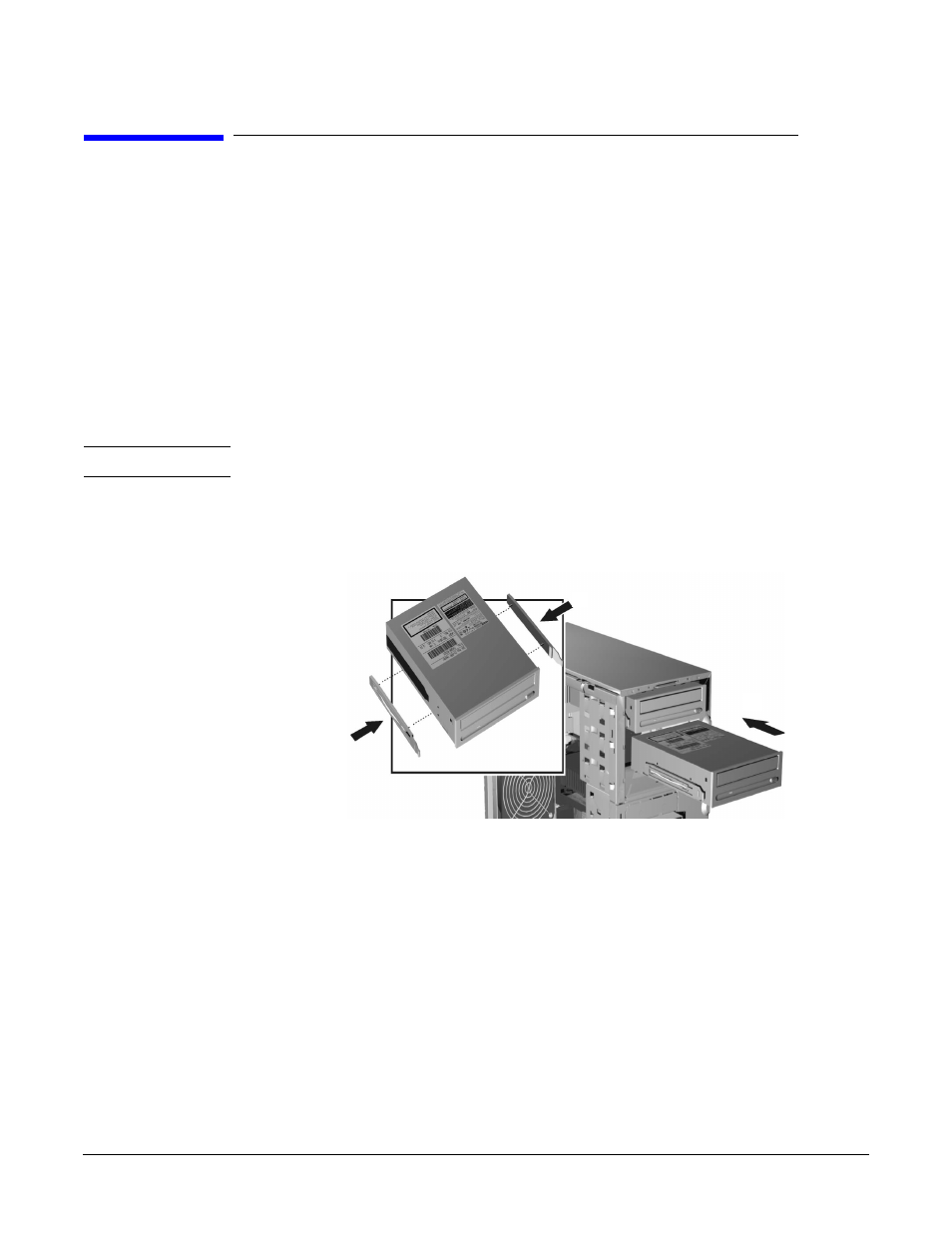 Installing a device in a front access bay | HP A7818-IE002 User Manual | Page 136 / 196