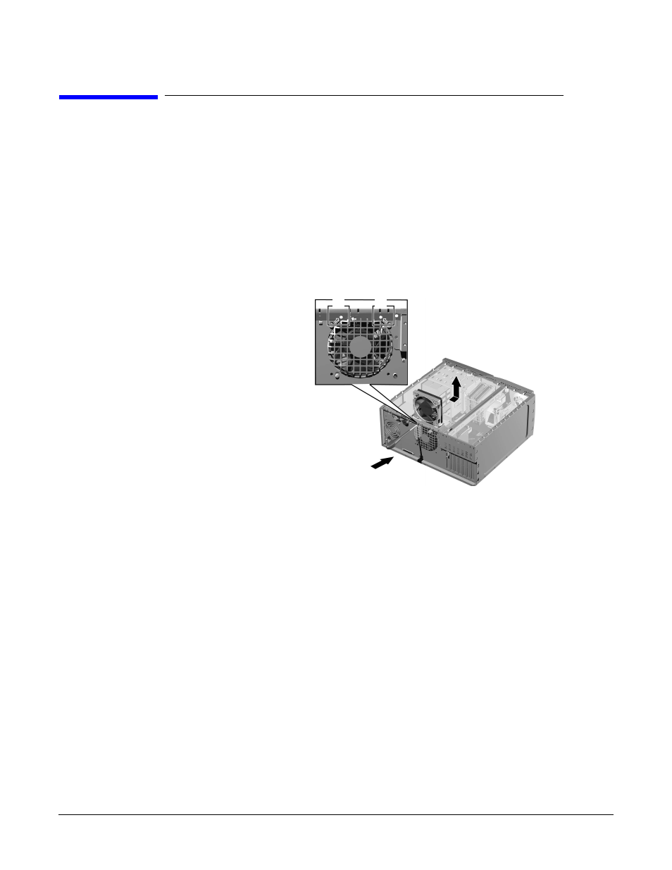 Replacing the system fan, Removing the fan, Figure625 removing the fan | HP A7818-IE002 User Manual | Page 148 / 196