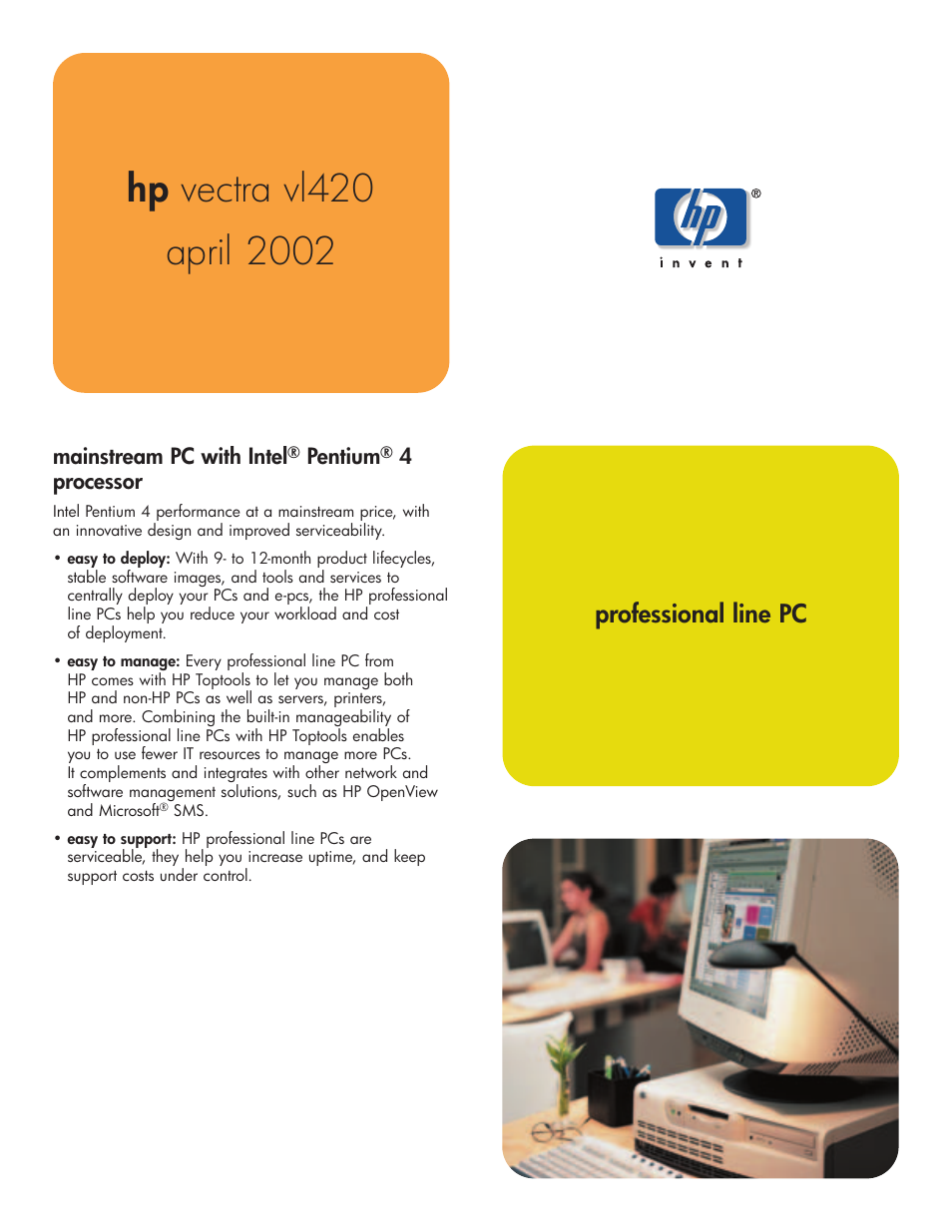 HP VECTRA VL420 User Manual | 16 pages