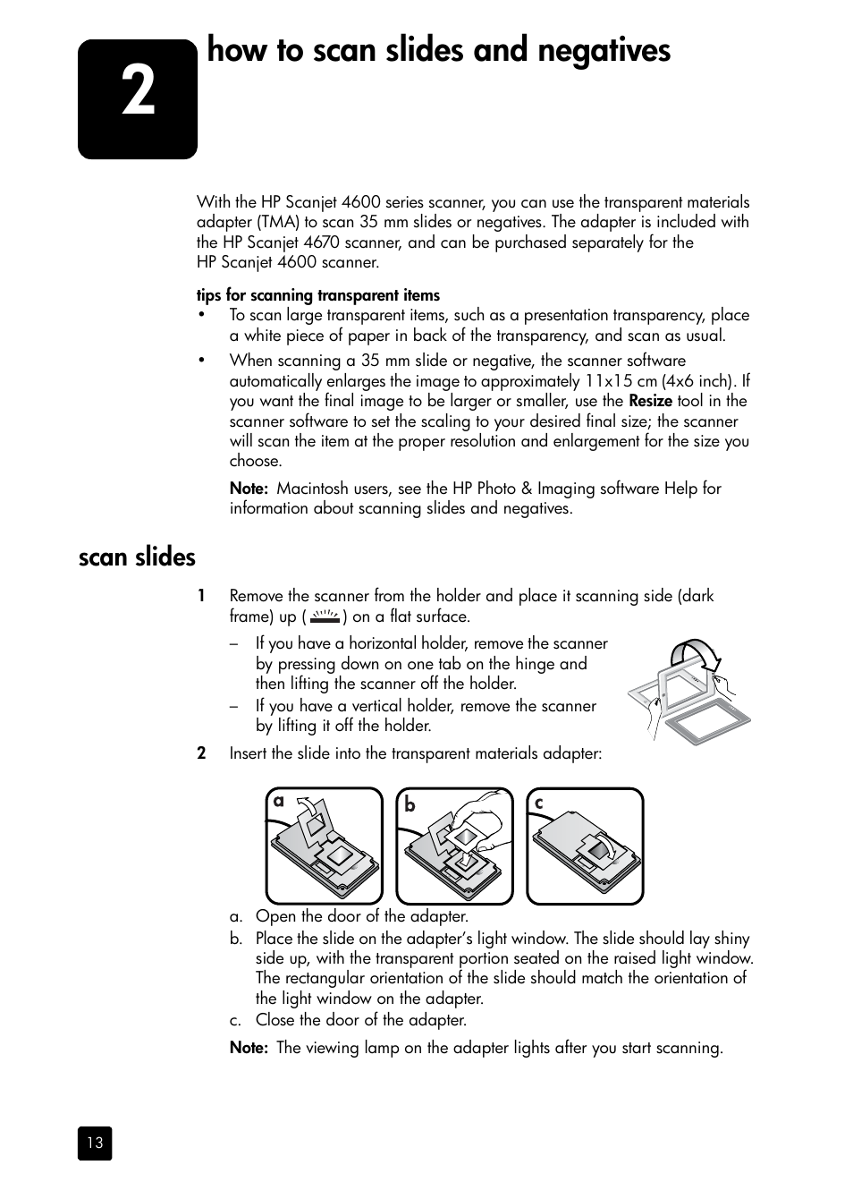 How to scan slides and negatives, Scan slides | HP scanjet 4600 Series User Manual | Page 18 / 38