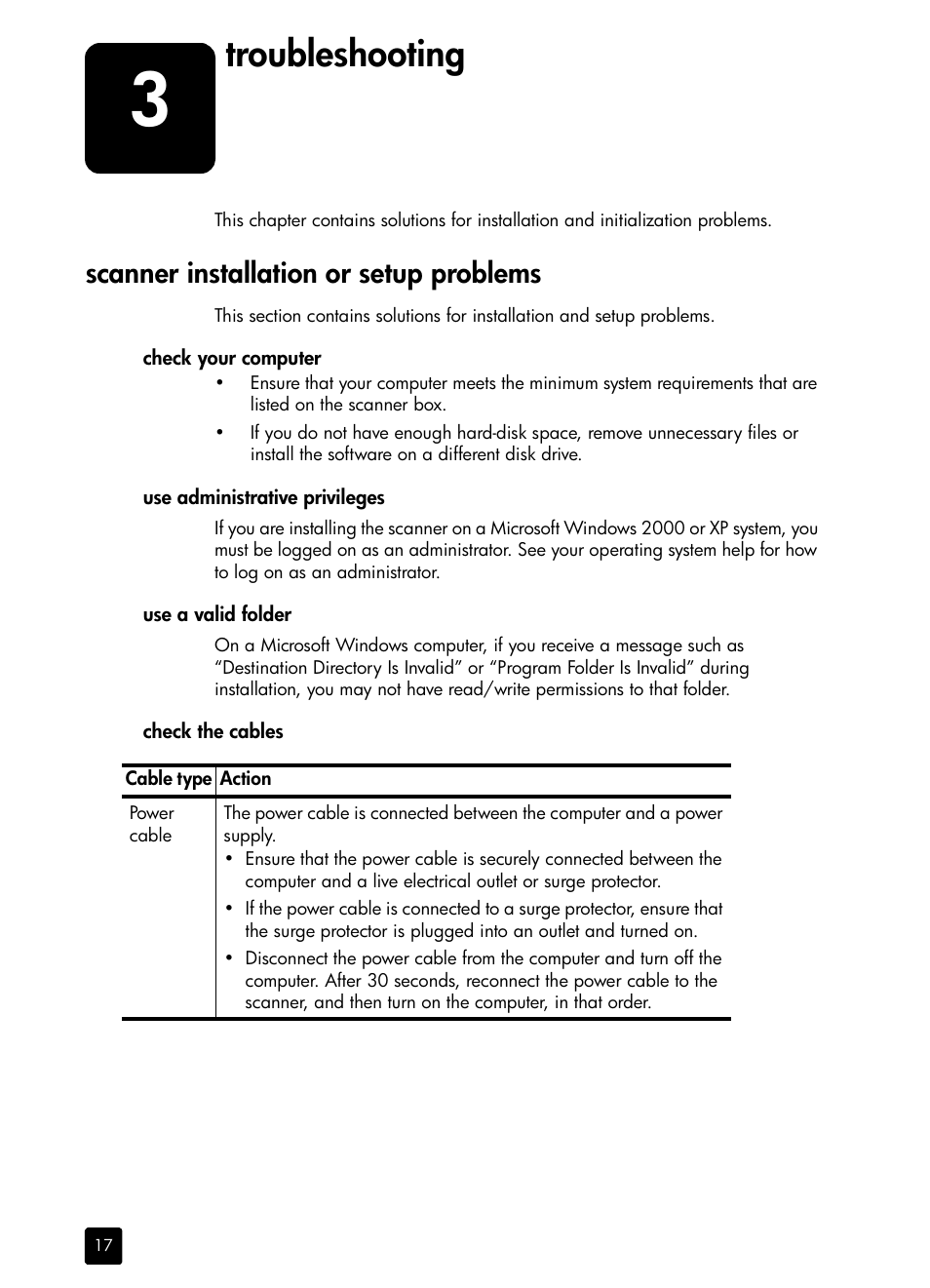 Troubleshooting, Scanner installation or setup problems | HP scanjet 4600 Series User Manual | Page 22 / 38