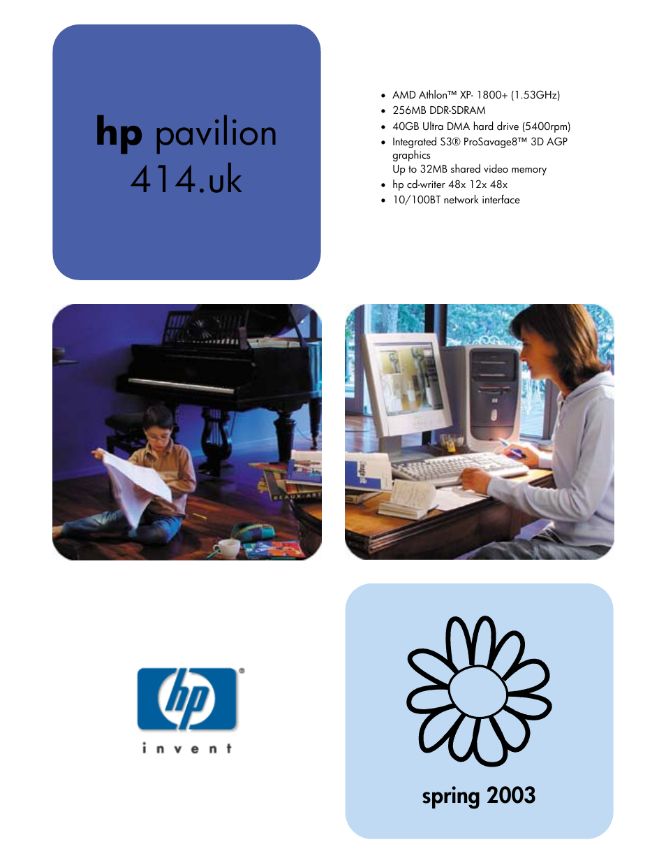 HP Pavilion 414.uk User Manual | 2 pages