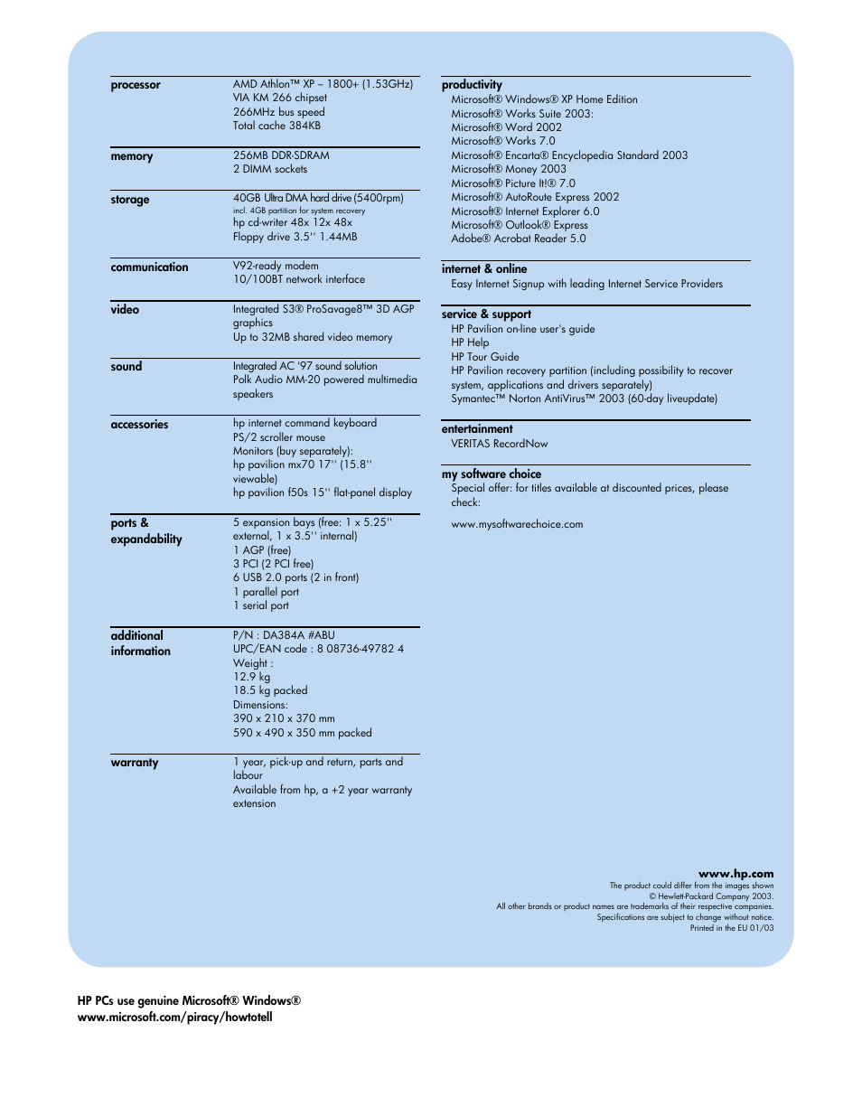 HP Pavilion 414.uk User Manual | Page 2 / 2