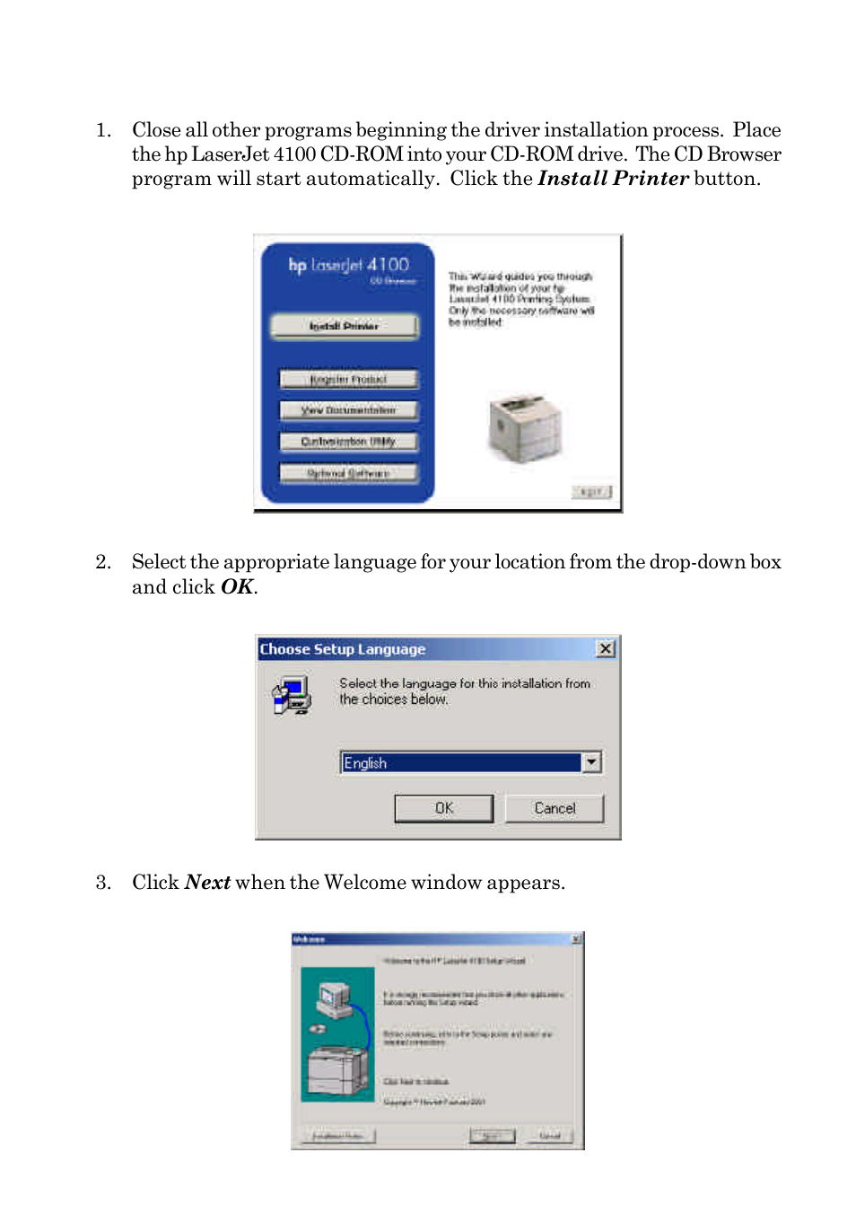 Installing the standard hp laserjet 4100 drivers | HP SecureDIMM II User Manual | Page 10 / 28