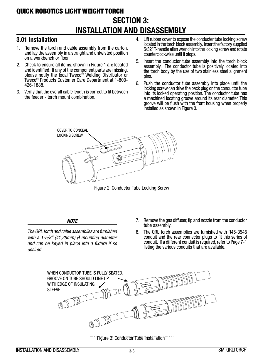 Quick robotics light weight torch, 01 installation | Tweco Lightweight Quick Robotic Torch User Manual | Page 10 / 23