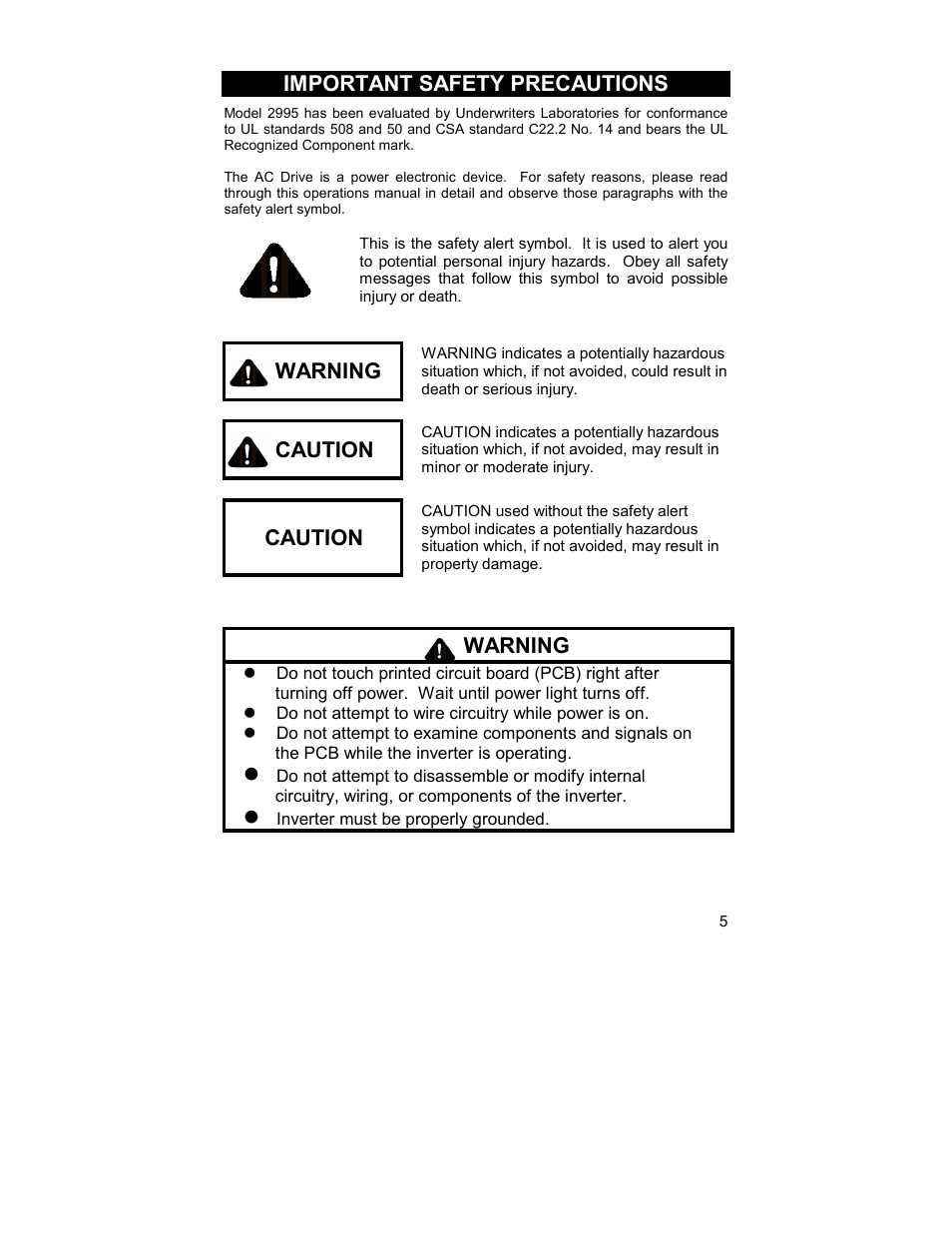 Important safety precautions, Warning, Caution | HP 2995 User Manual | Page 5 / 20