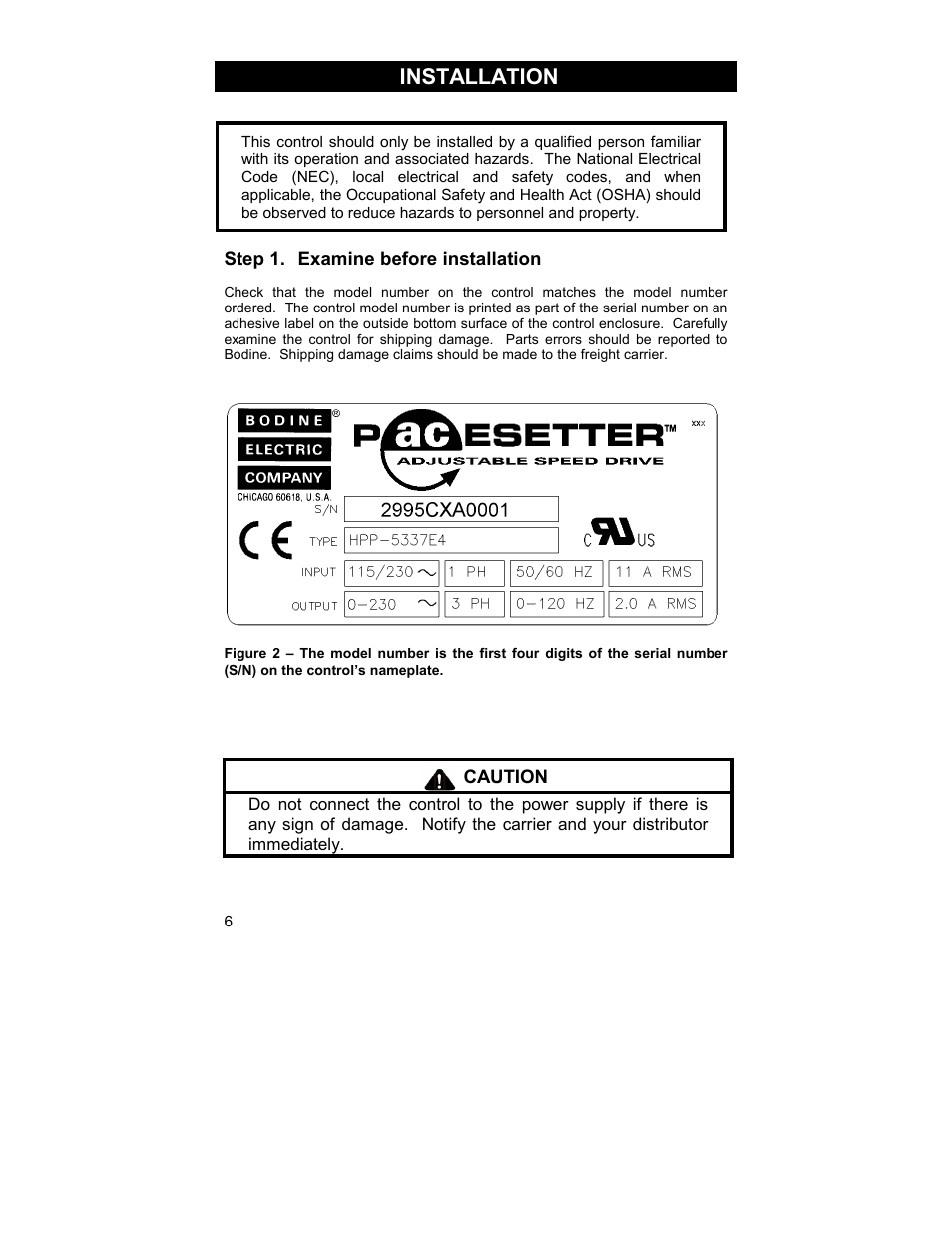 Step 1. examine before installation, Installation | HP 2995 User Manual | Page 6 / 20