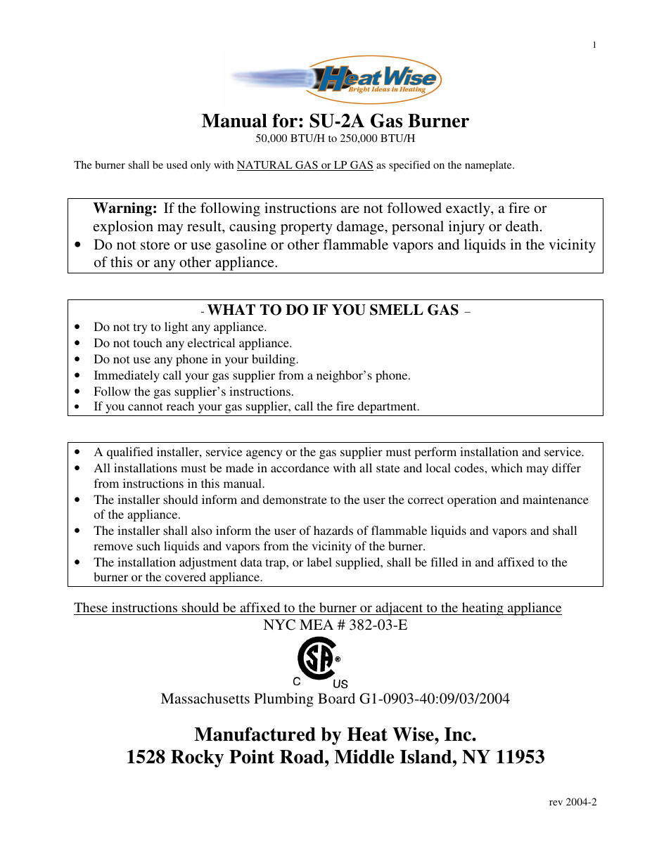 HP SU-2A User Manual | 16 pages