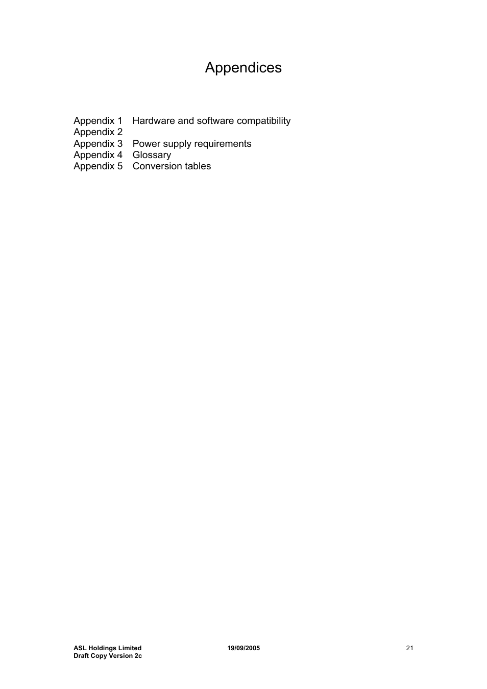 Appendices | Hayes Microcomputer Products ASLH306 User Manual | Page 21 / 29